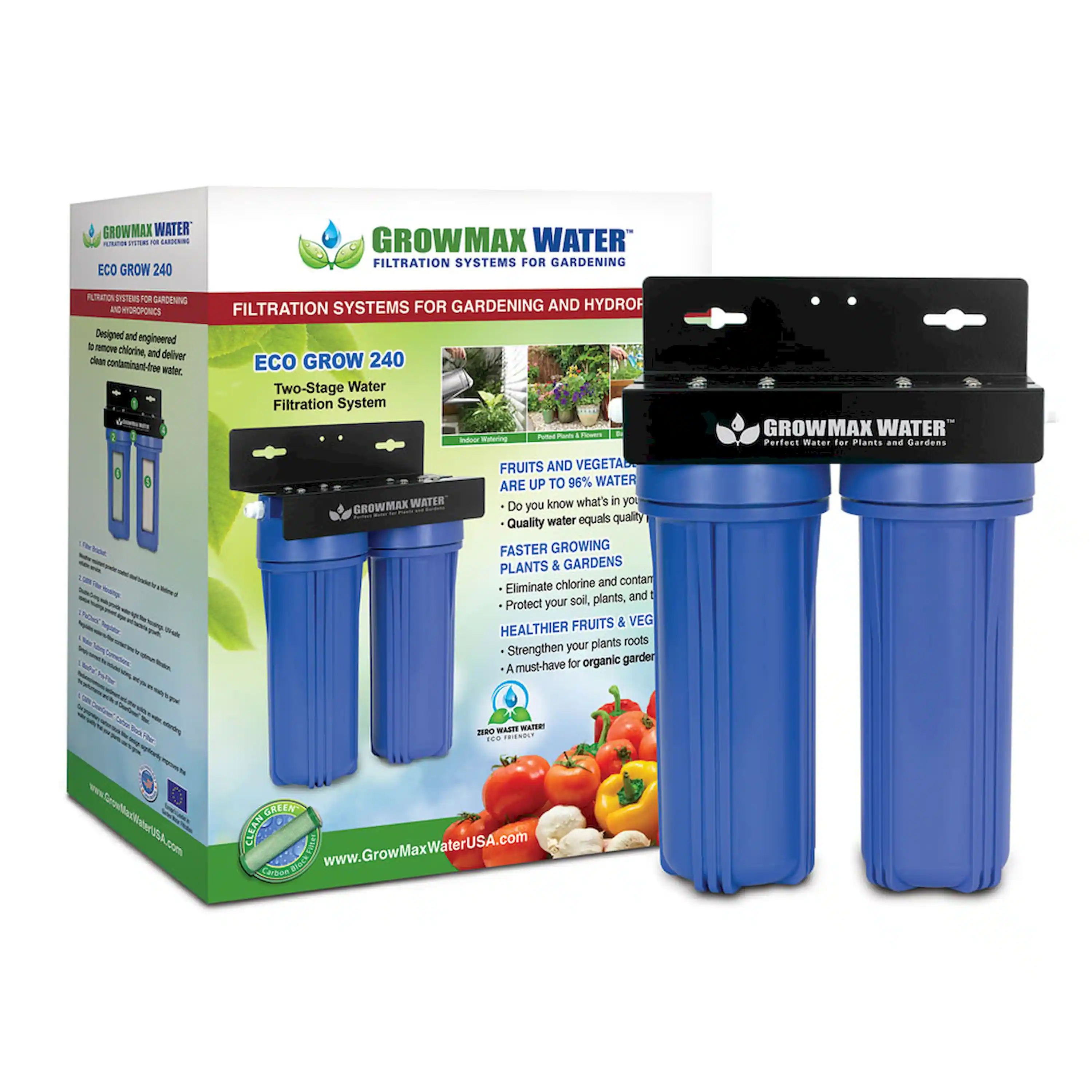 GrowMax Water ECO GROW 240 - Two-Stage Garden Water Filtration System - Eliminate up to 99% of Chlorine and Contaminants (10,000 gallons / 37,900 liters) - Image 6