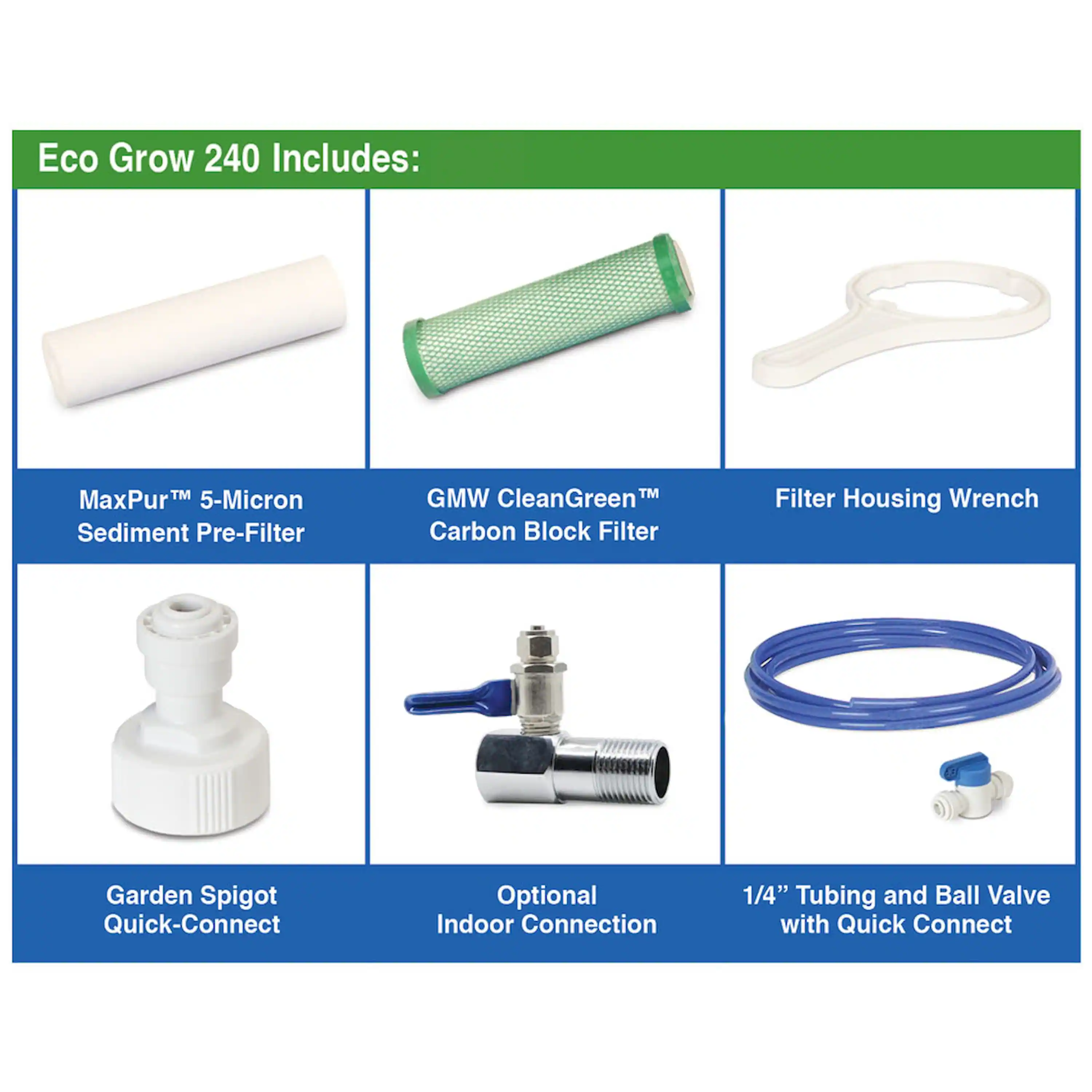 GrowMax Water ECO GROW 240 - Two-Stage Garden Water Filtration System - Eliminate up to 99% of Chlorine and Contaminants (10,000 gallons / 37,900 liters) - Image 7