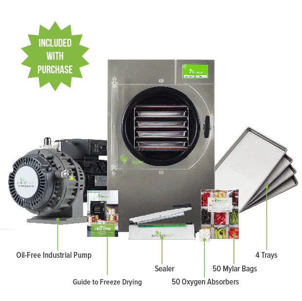 Harvest Right Home Freeze Dryer with Oil Free Pump, 4 Tray & Mylar Starter Kit in Stainless Steel, Small (N-HRFDSSS-PP, SP-GW11060) - Image 5