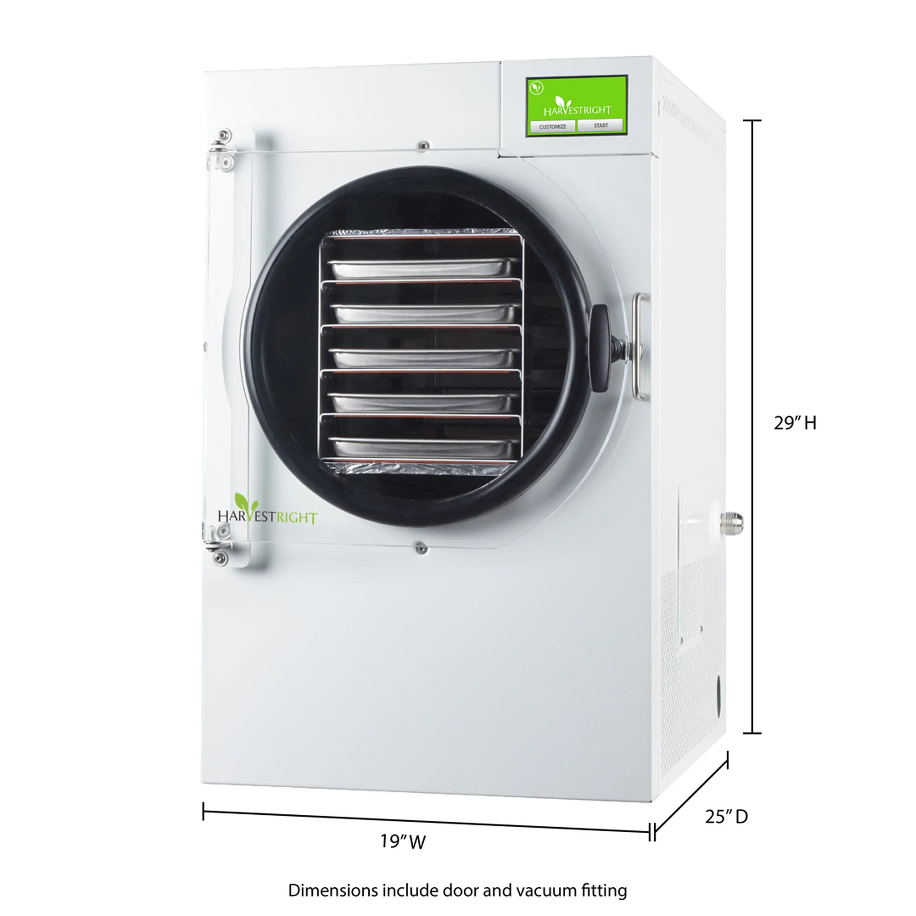 Harvest Right Home Freeze Dryer with Oil Free Pump, 5 Tray & Mylar Starter Kit in White, Medium (N-HRFDMWH-PP, SP-GW11060) - Image 9