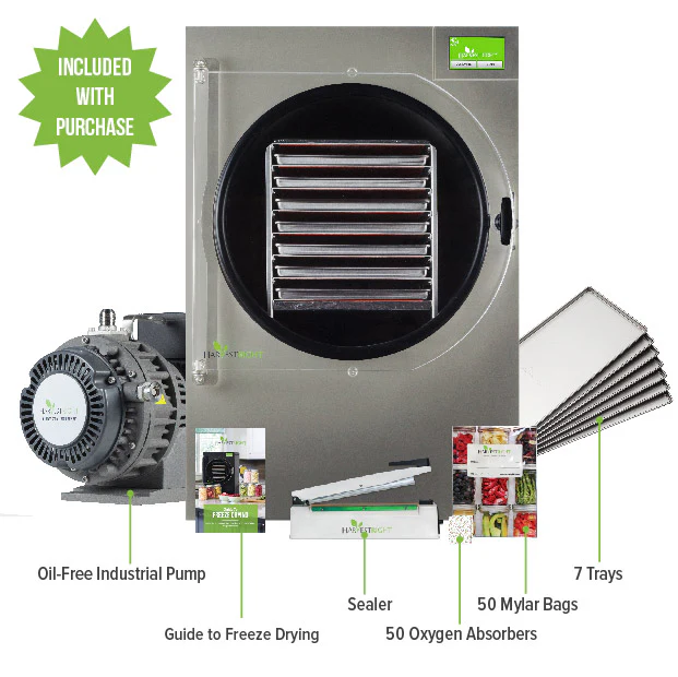 Harvest Right Home Freeze Dryer with with Oil Free Pump, 7 Tray & Mylar Starter Kit in Stainless Steel, X-Large (N-HRFDXLSS-PP, SP-GW11060) - Image 5