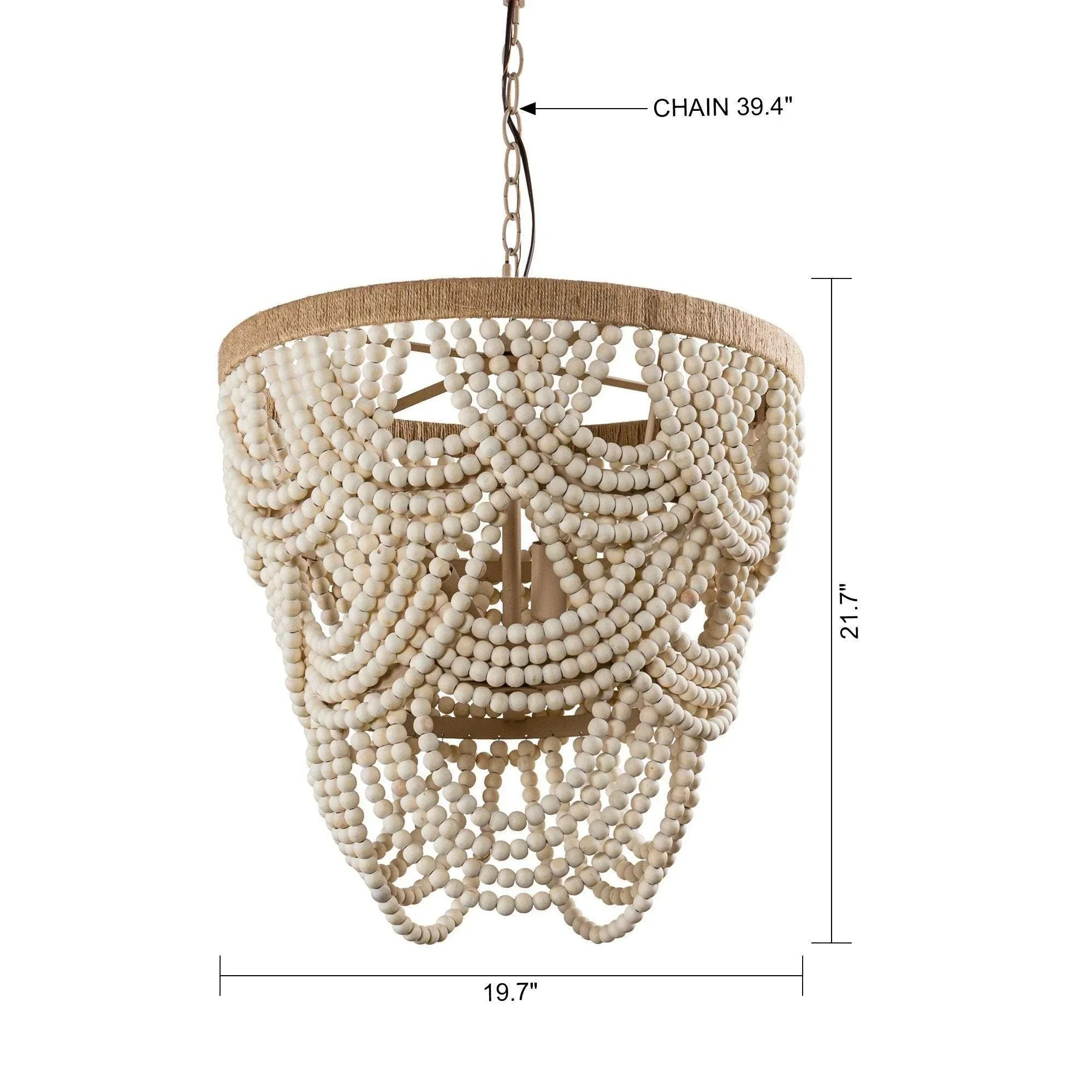 Parrot Uncle Hatfield 4-Light Bohemia Style Wood Beaded Chandelier - Image 10