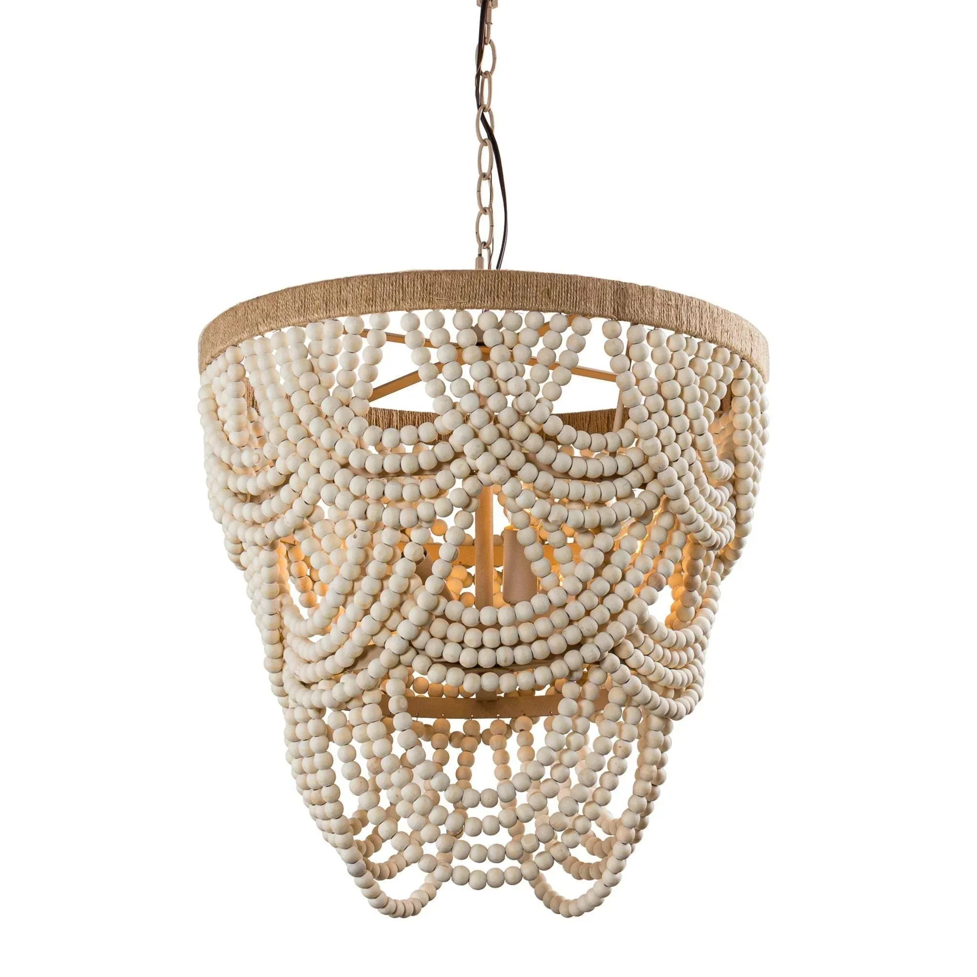 Parrot Uncle Hatfield 4-Light Bohemia Style Wood Beaded Chandelier - Image 8