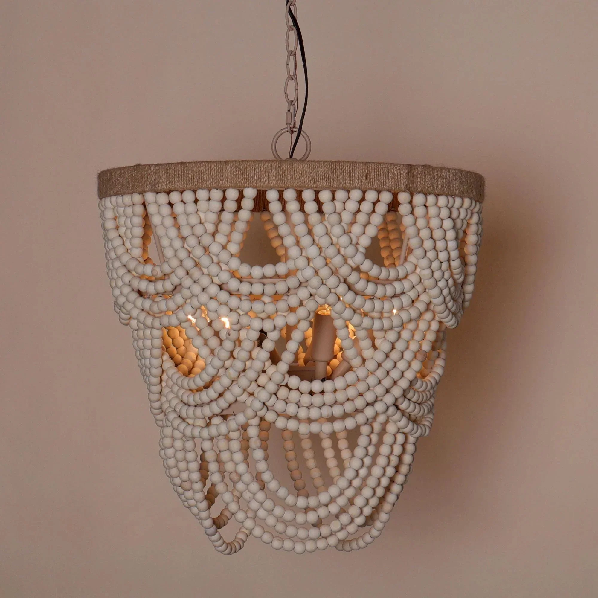 Parrot Uncle Hatfield 4-Light Bohemia Style Wood Beaded Chandelier - Image 9