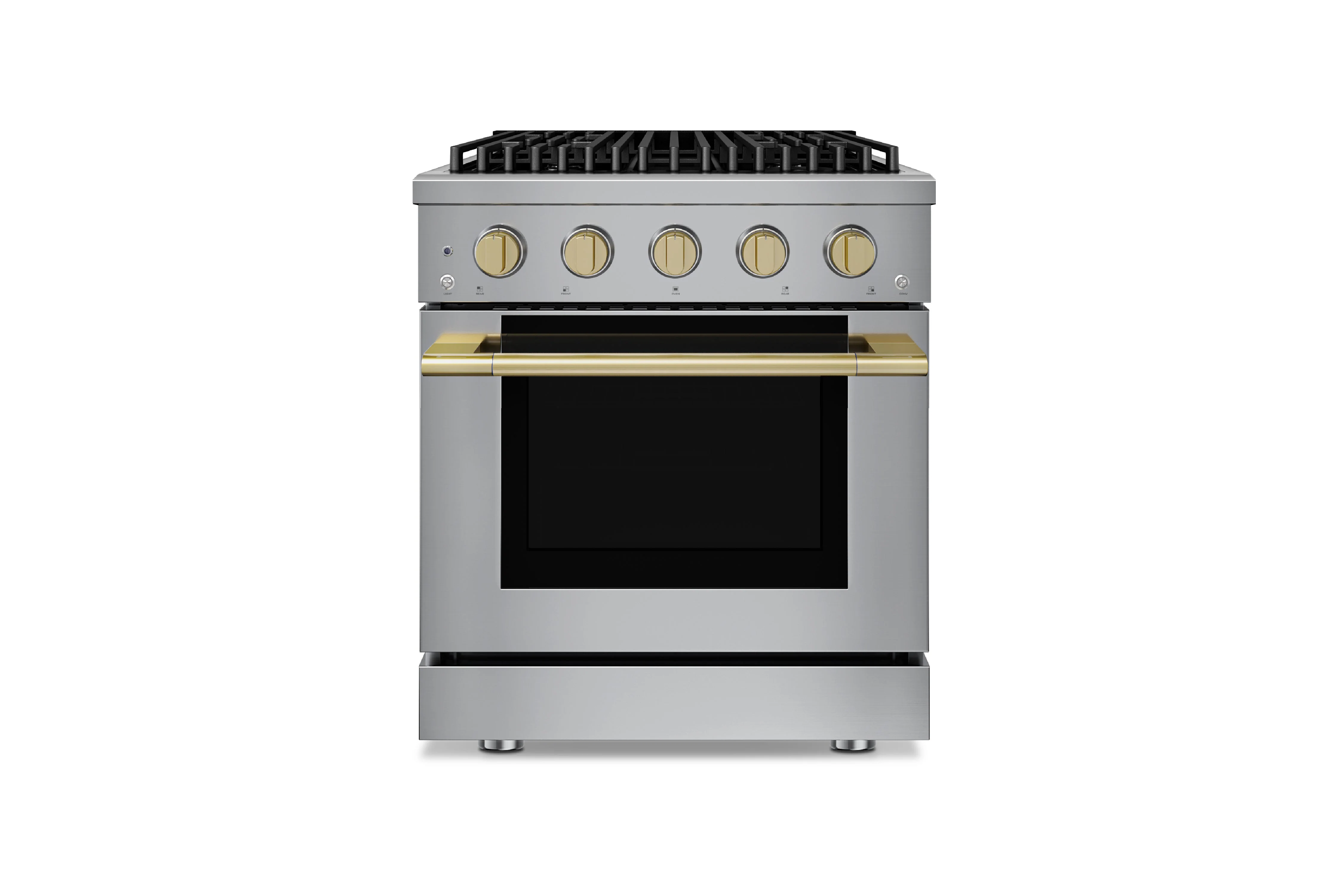 Hauslane HausPro Series 30-Inch Gas or Dual Fuel Range with 4 Burners and Convection Oven in Stainless Steel - Image 4