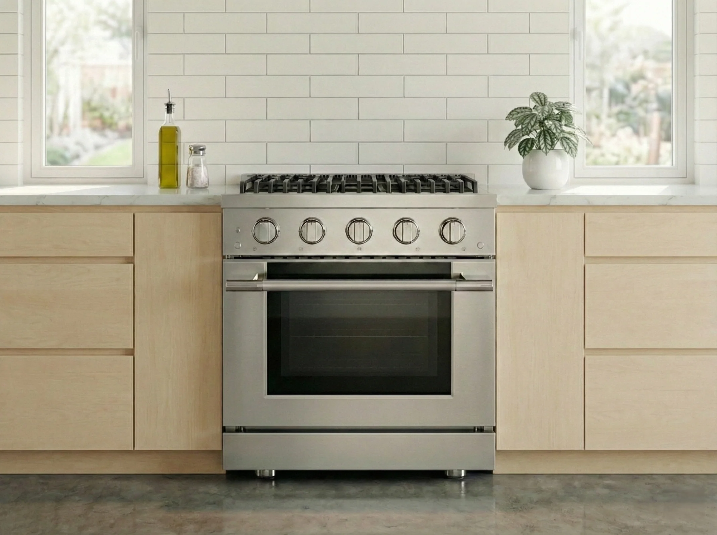 Hauslane HausPro Series 30-Inch Gas or Dual Fuel Range with 4 Burners and Convection Oven in Stainless Steel - Image 6