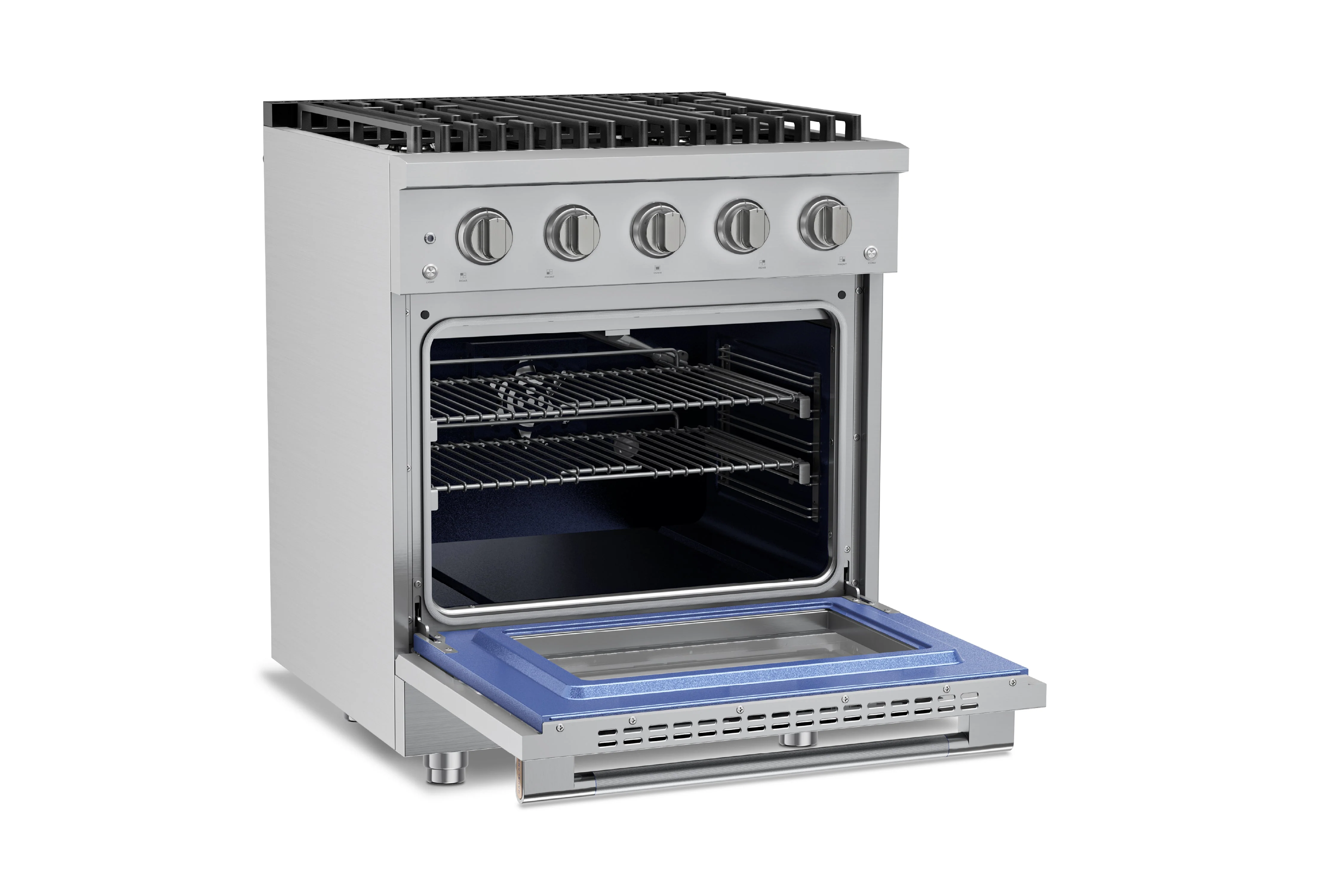 Hauslane HausPro Series 30-Inch Gas or Dual Fuel Range with 4 Burners and Convection Oven in Stainless Steel - Image 9