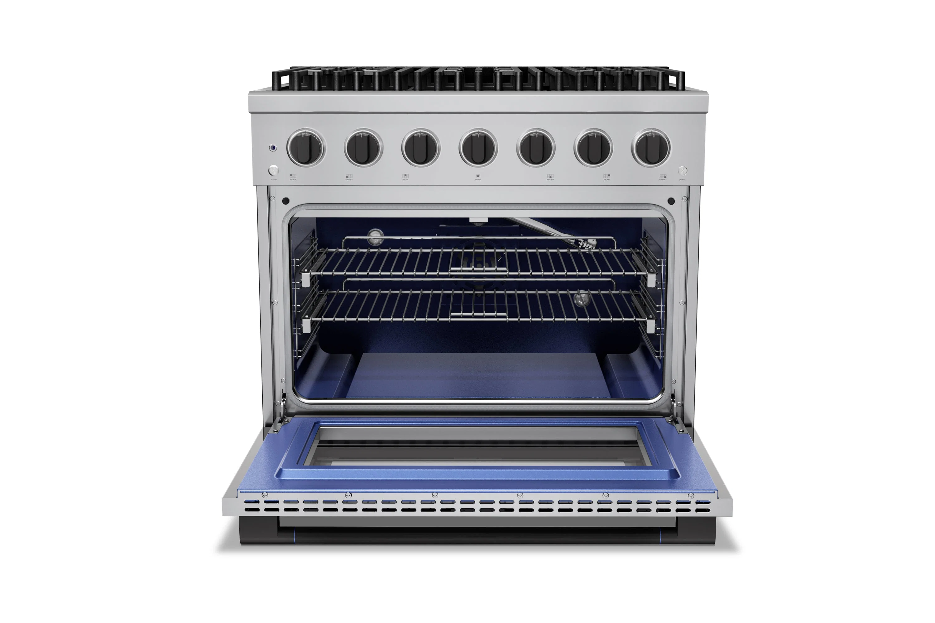 Hauslane HausPro Series 36-Inch Gas or Dual Fuel Range with 6 Burners and Convection Oven in Stainless Steel - Image 14