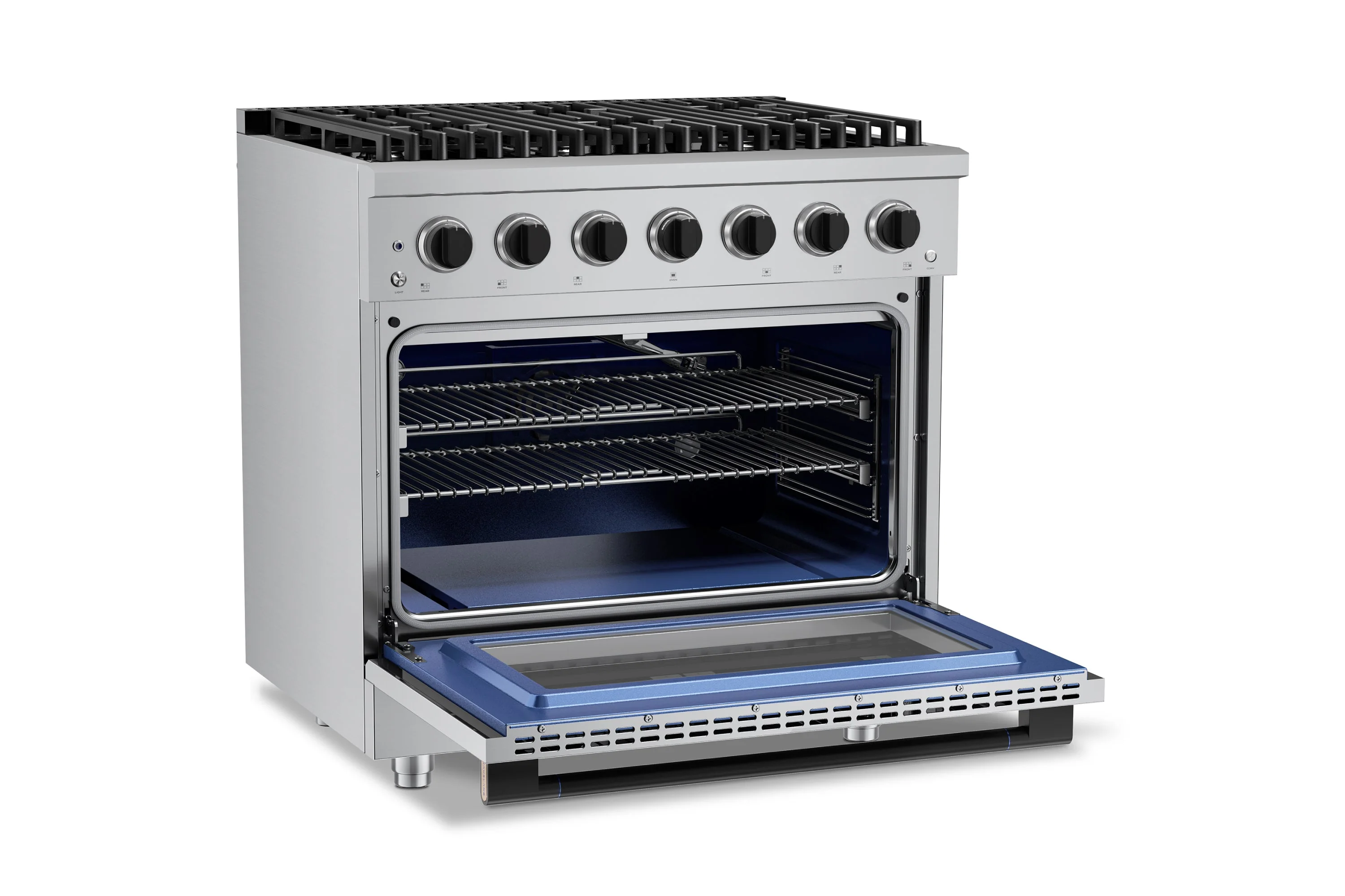 Hauslane HausPro Series 36-Inch Gas or Dual Fuel Range with 6 Burners and Convection Oven in Stainless Steel - Image 16