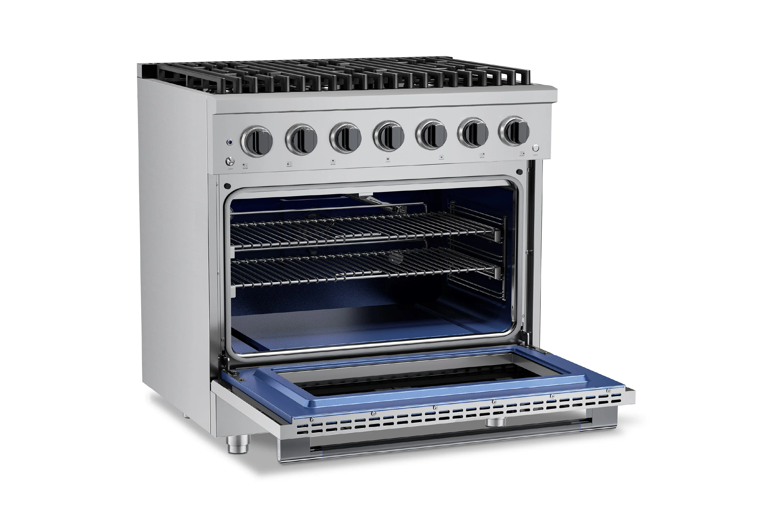 Hauslane HausPro Series 36-Inch Gas or Dual Fuel Range with 6 Burners and Convection Oven in Stainless Steel - Image 22