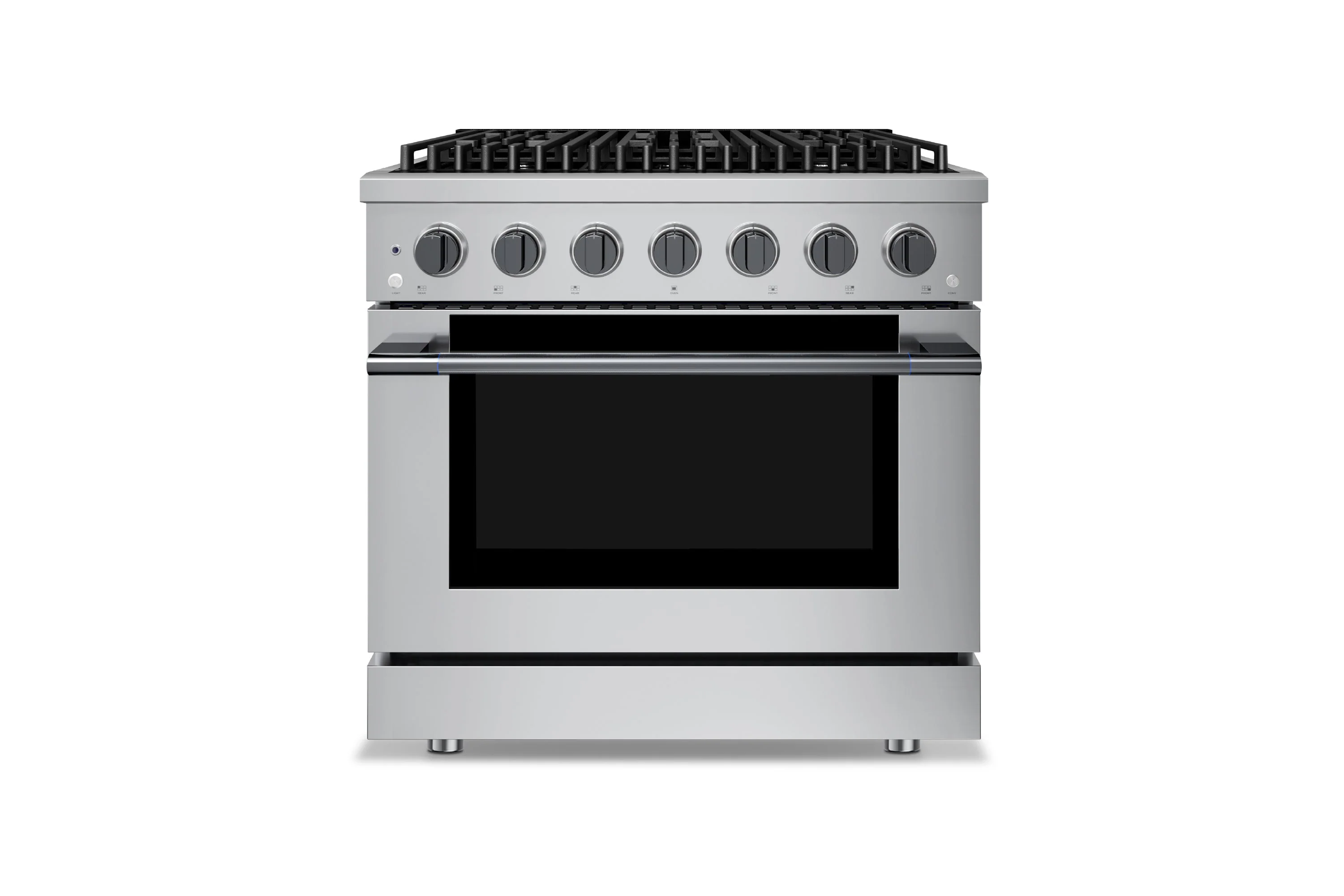Hauslane HausPro Series 36-Inch Gas or Dual Fuel Range with 6 Burners and Convection Oven in Stainless Steel - Image 3
