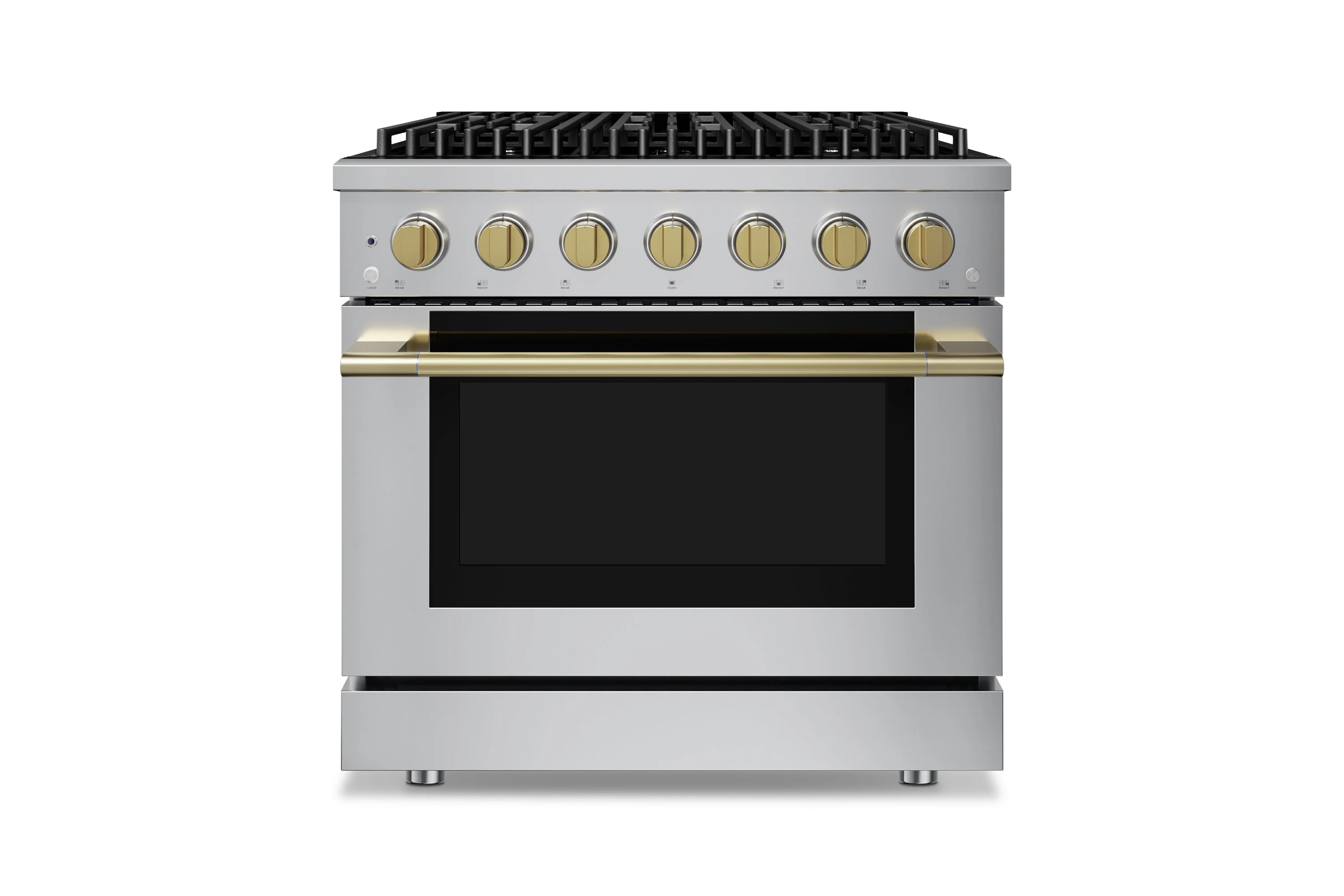 Hauslane HausPro Series 36-Inch Gas or Dual Fuel Range with 6 Burners and Convection Oven in Stainless Steel - Image 4