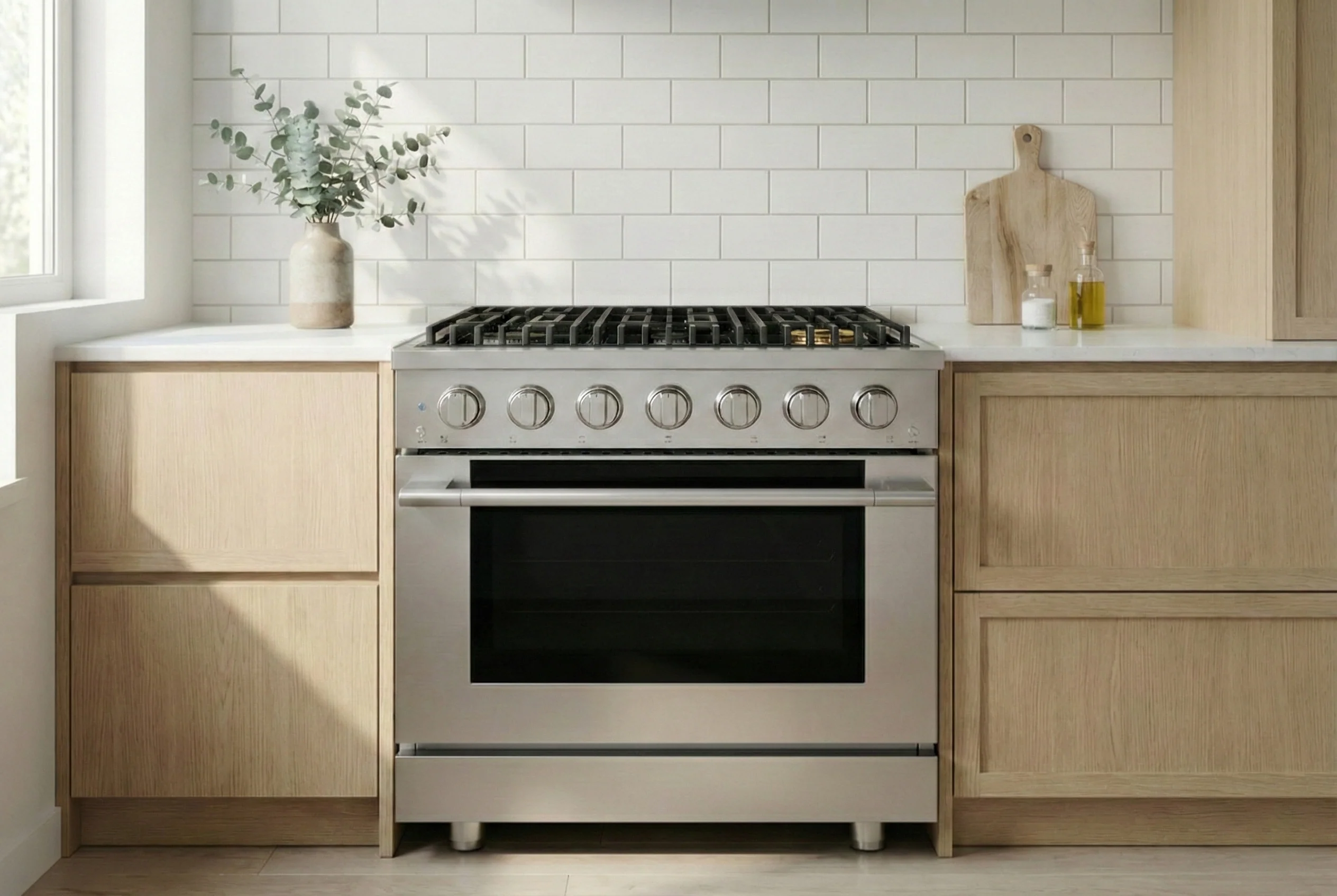Hauslane HausPro Series 36-Inch Gas or Dual Fuel Range with 6 Burners and Convection Oven in Stainless Steel - Image 6