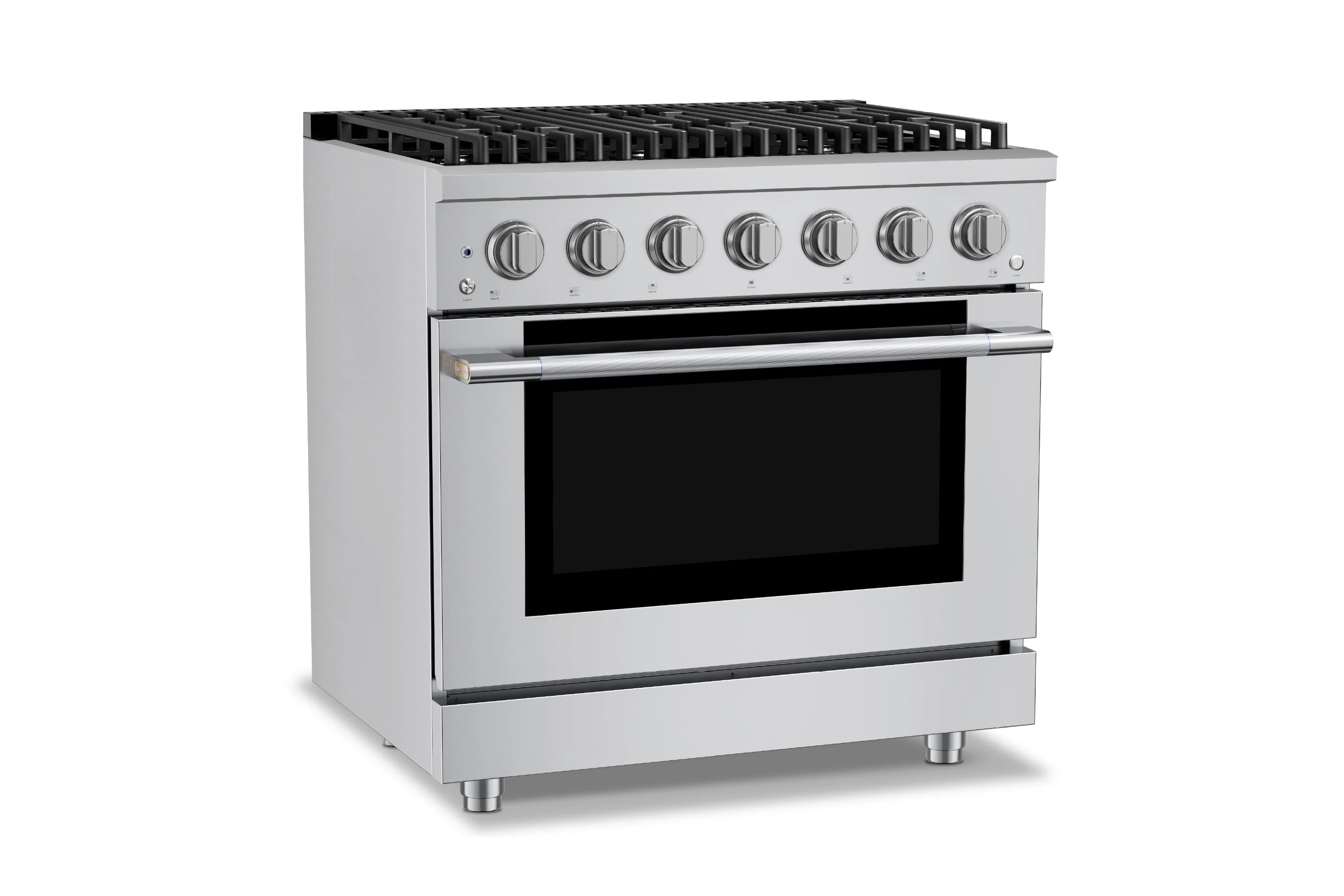 Hauslane HausPro Series 36-Inch Gas or Dual Fuel Range with 6 Burners and Convection Oven in Stainless Steel - Image 9