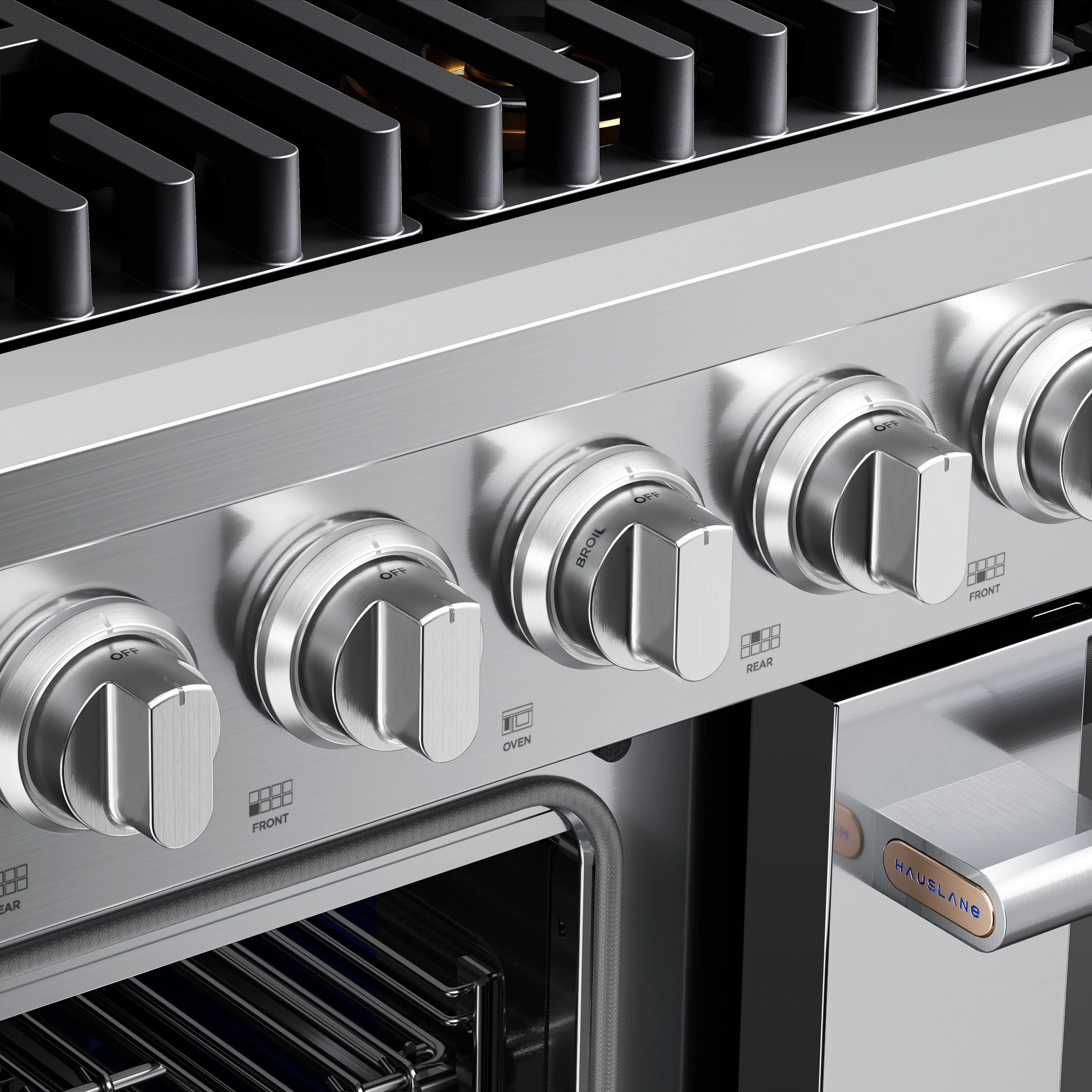 Hauslane HausPro Series 48-Inch Gas or Dual Fuel Range with 8 Burners and Convection Oven in Stainless Steel - Image 10