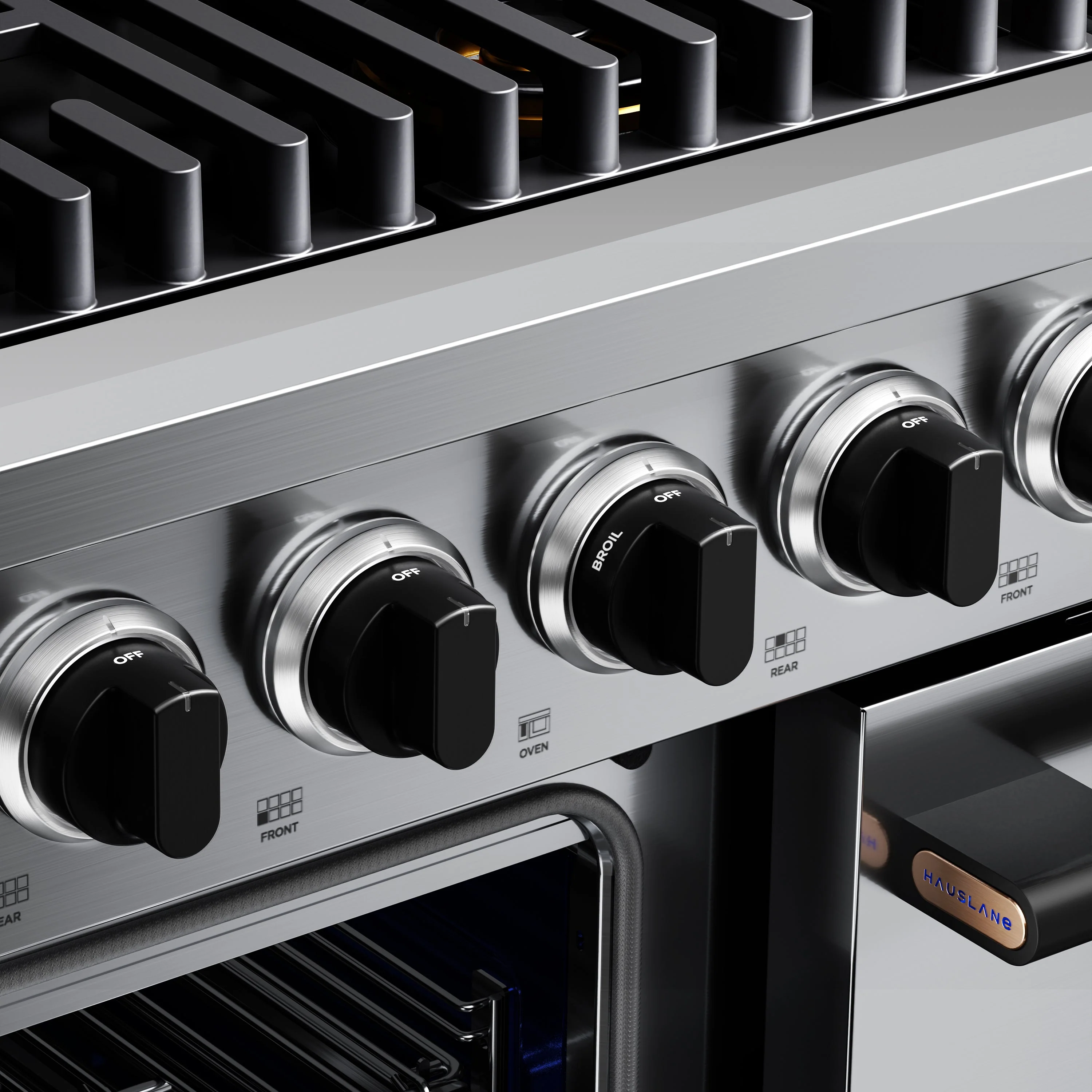Hauslane HausPro Series 48-Inch Gas or Dual Fuel Range with 8 Burners and Convection Oven in Stainless Steel - Image 16