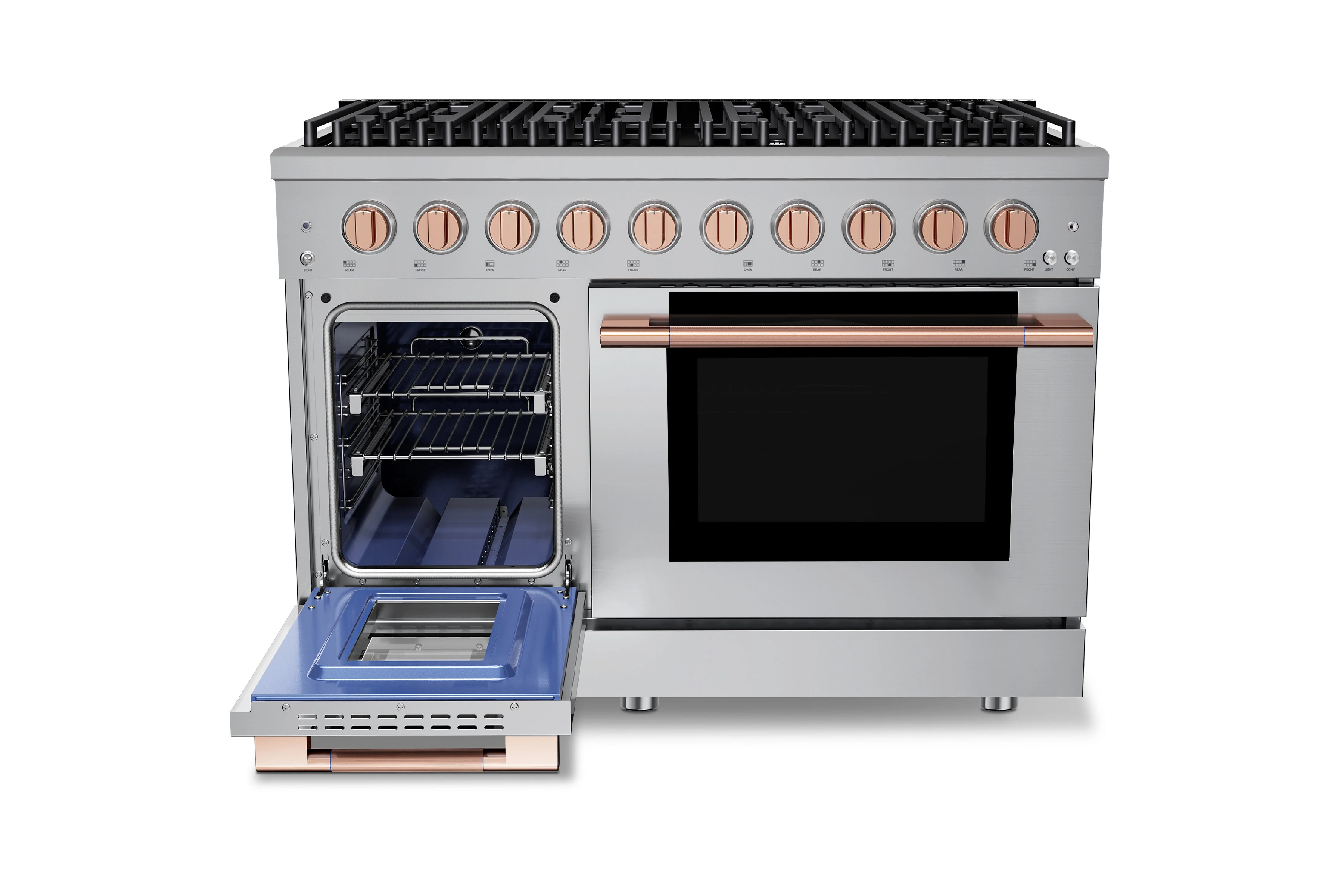 Hauslane HausPro Series 48-Inch Gas or Dual Fuel Range with 8 Burners and Convection Oven in Stainless Steel - Image 31
