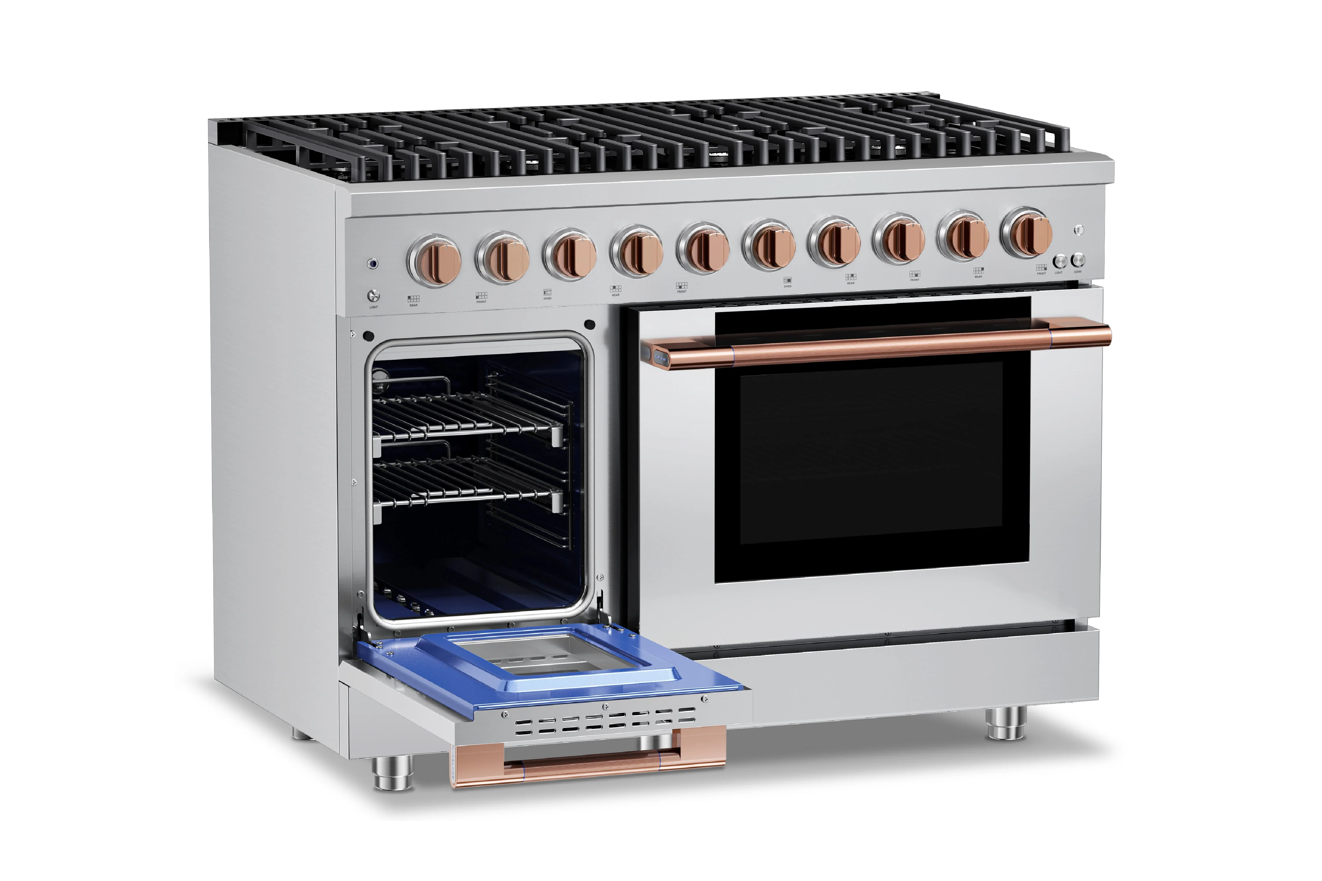 Hauslane HausPro Series 48-Inch Gas or Dual Fuel Range with 8 Burners and Convection Oven in Stainless Steel - Image 33