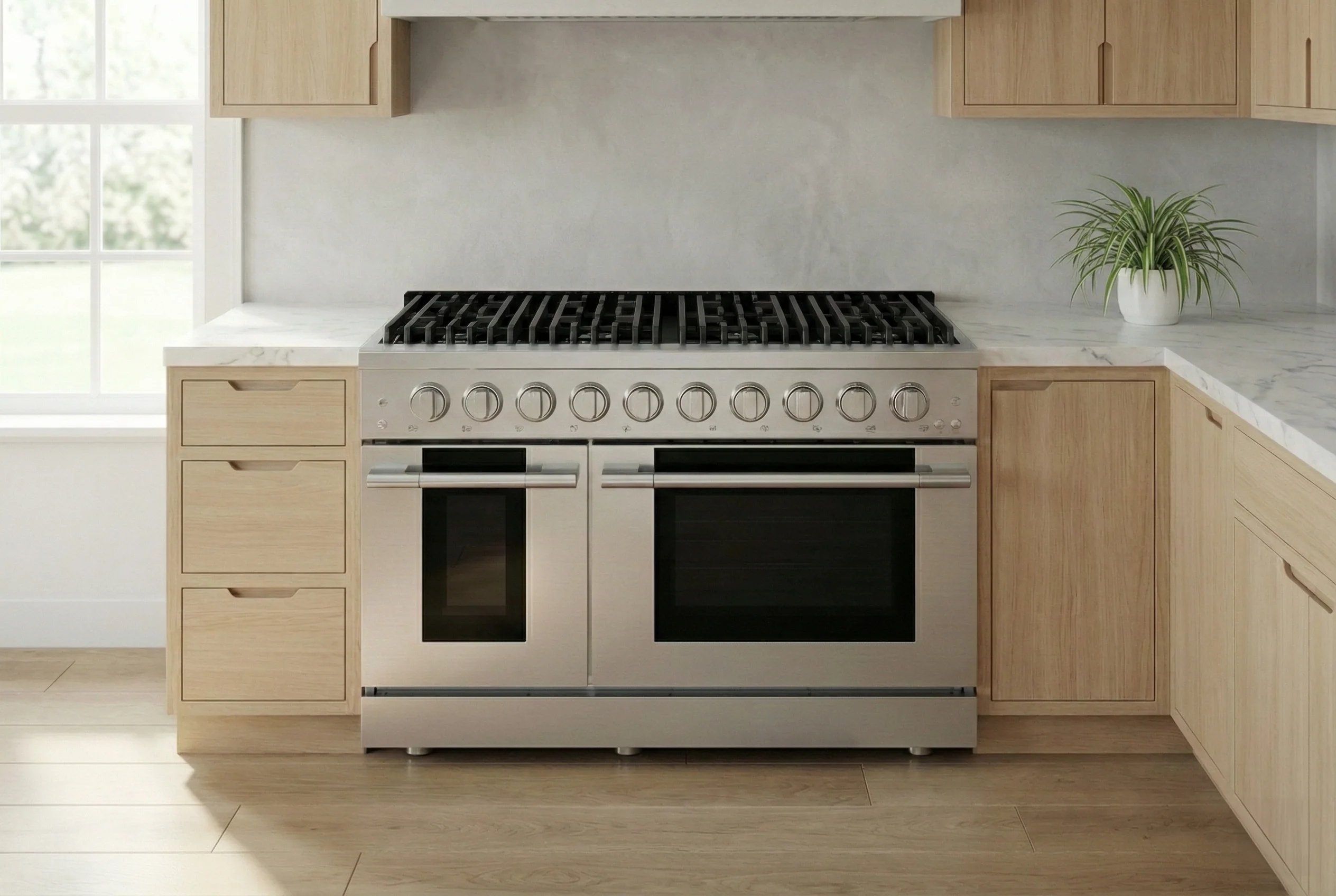 Hauslane HausPro Series 48-Inch Gas or Dual Fuel Range with 8 Burners and Convection Oven in Stainless Steel - Image 6