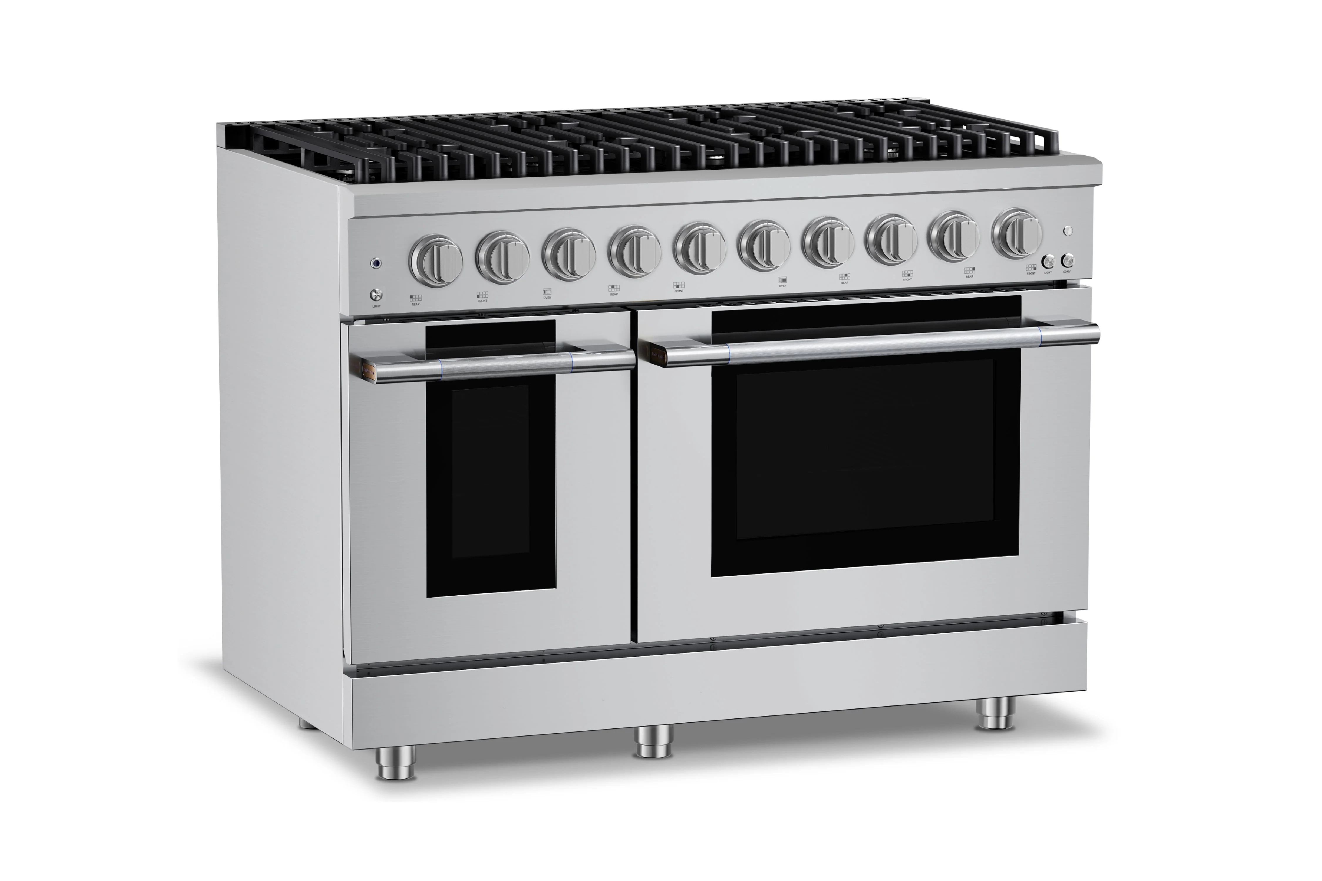 Hauslane HausPro Series 48-Inch Gas or Dual Fuel Range with 8 Burners and Convection Oven in Stainless Steel - Image 8