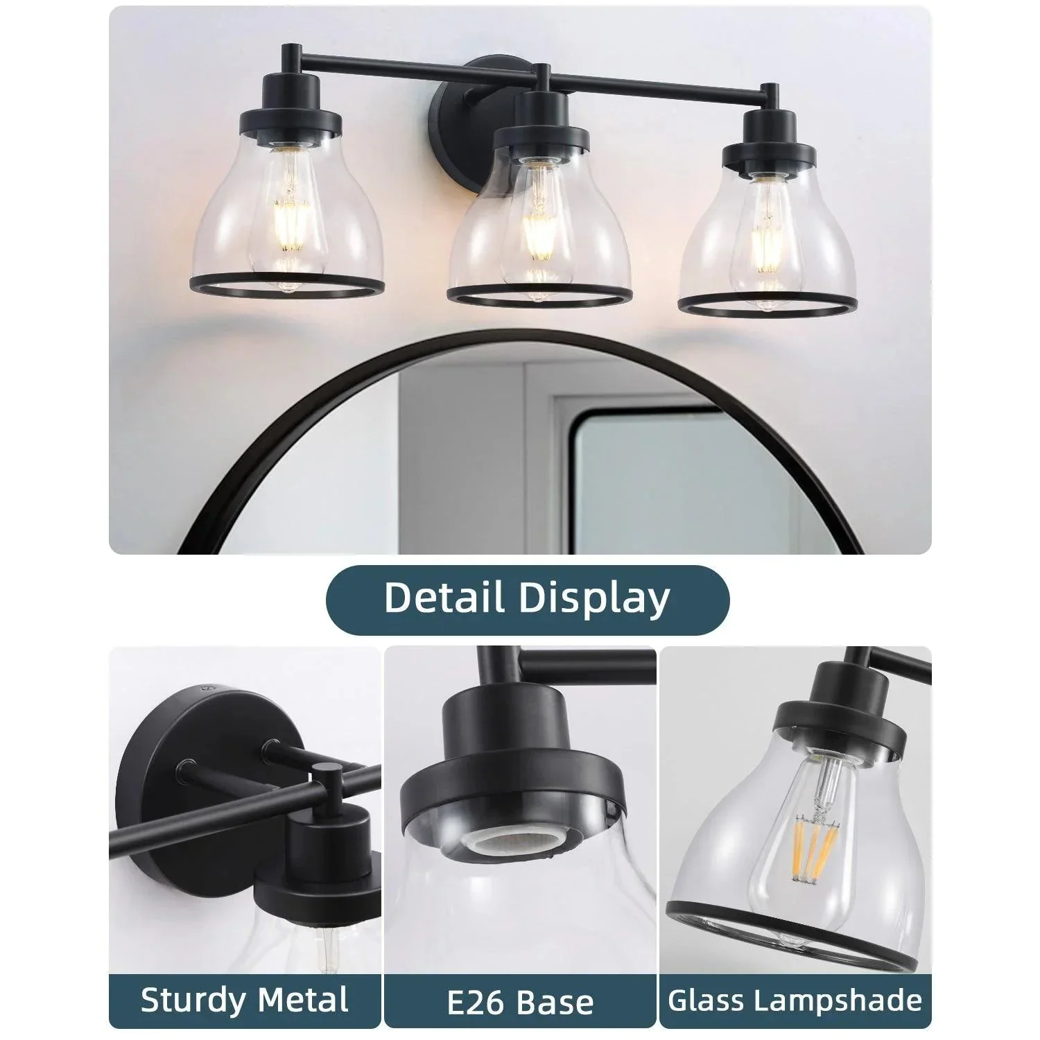 Parrot Uncle Hermosa Modern 3-Light Bathroom Vanity Light - Image 15
