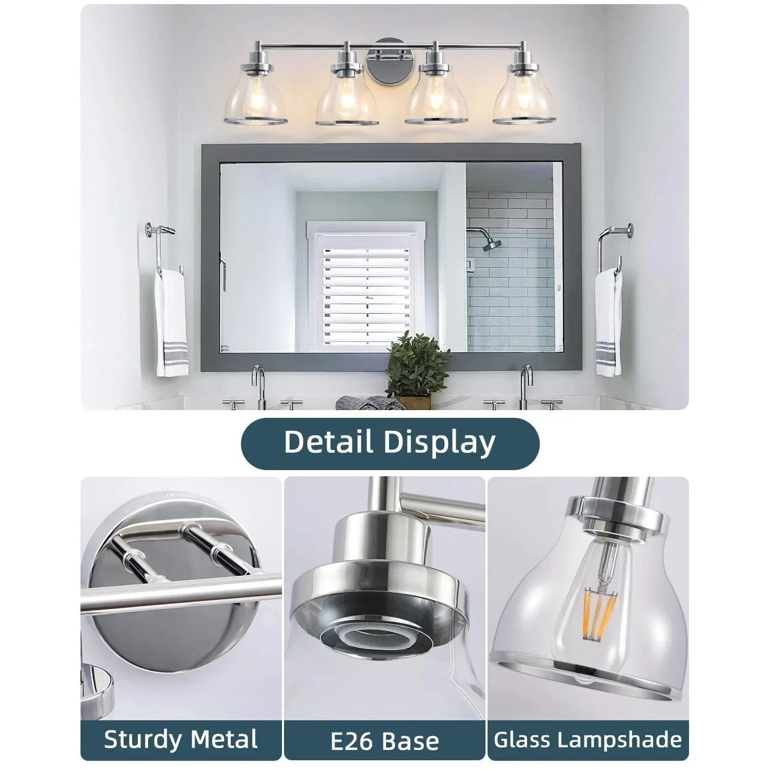 Parrot Uncle Hermosa Modern 4-Light Bathroom Vanity Light - Image 11