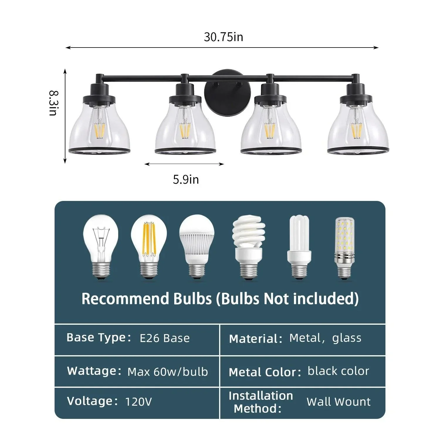 Parrot Uncle Hermosa Modern 4-Light Bathroom Vanity Light - Image 25