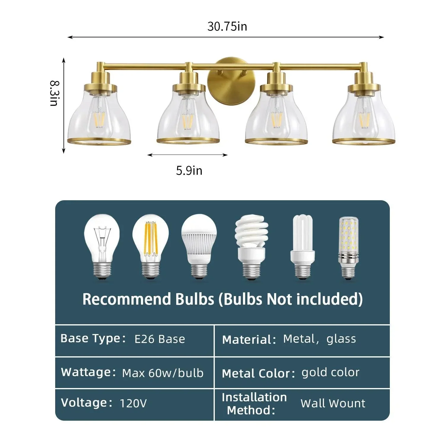 Parrot Uncle Hermosa Modern 4-Light Bathroom Vanity Light - Image 6