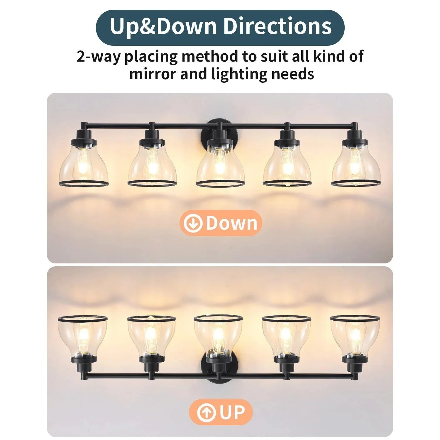 Parrot Uncle Hermosa Modern Polished Nickel & Black 5-Light Bathroom Vanity Light - Image 12