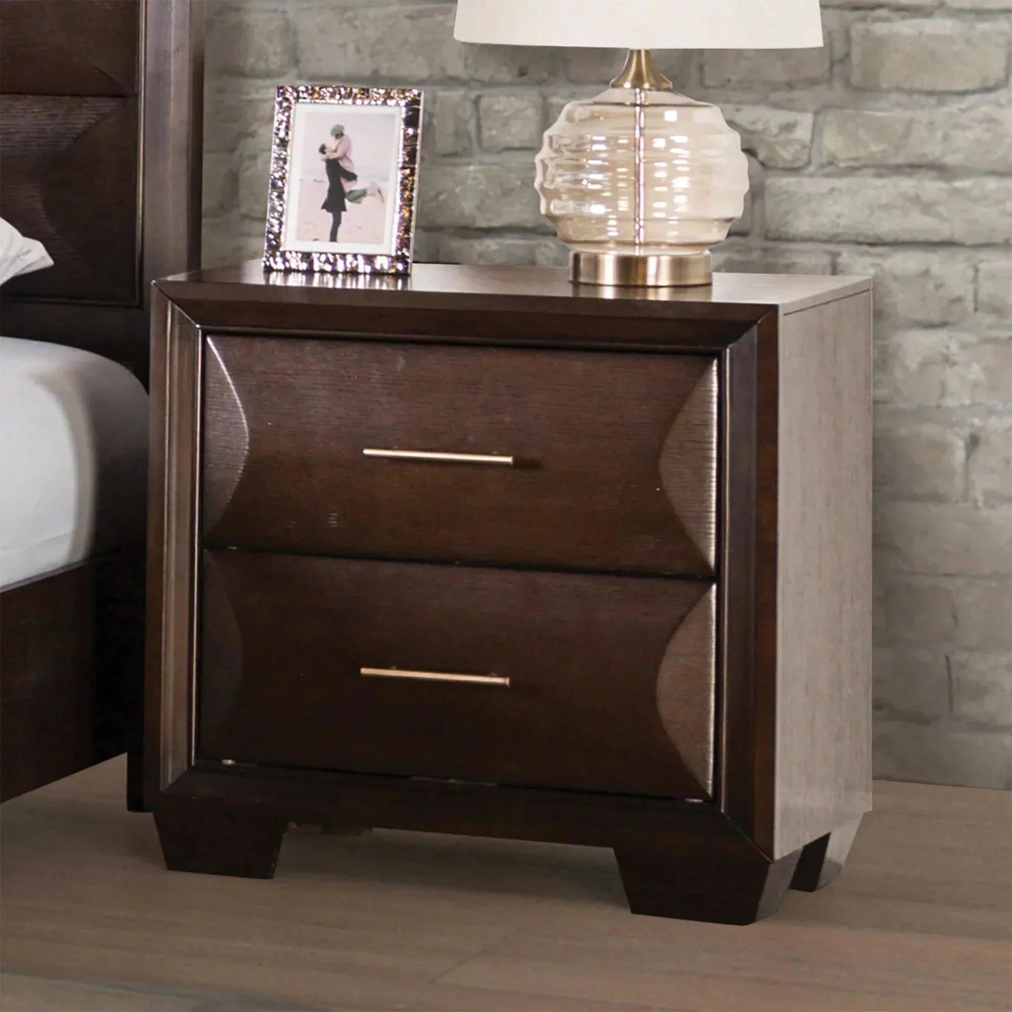 Parrot Uncle Hinwitz Transitional Solid Wood 2-Drawer Nightstand - Image 10