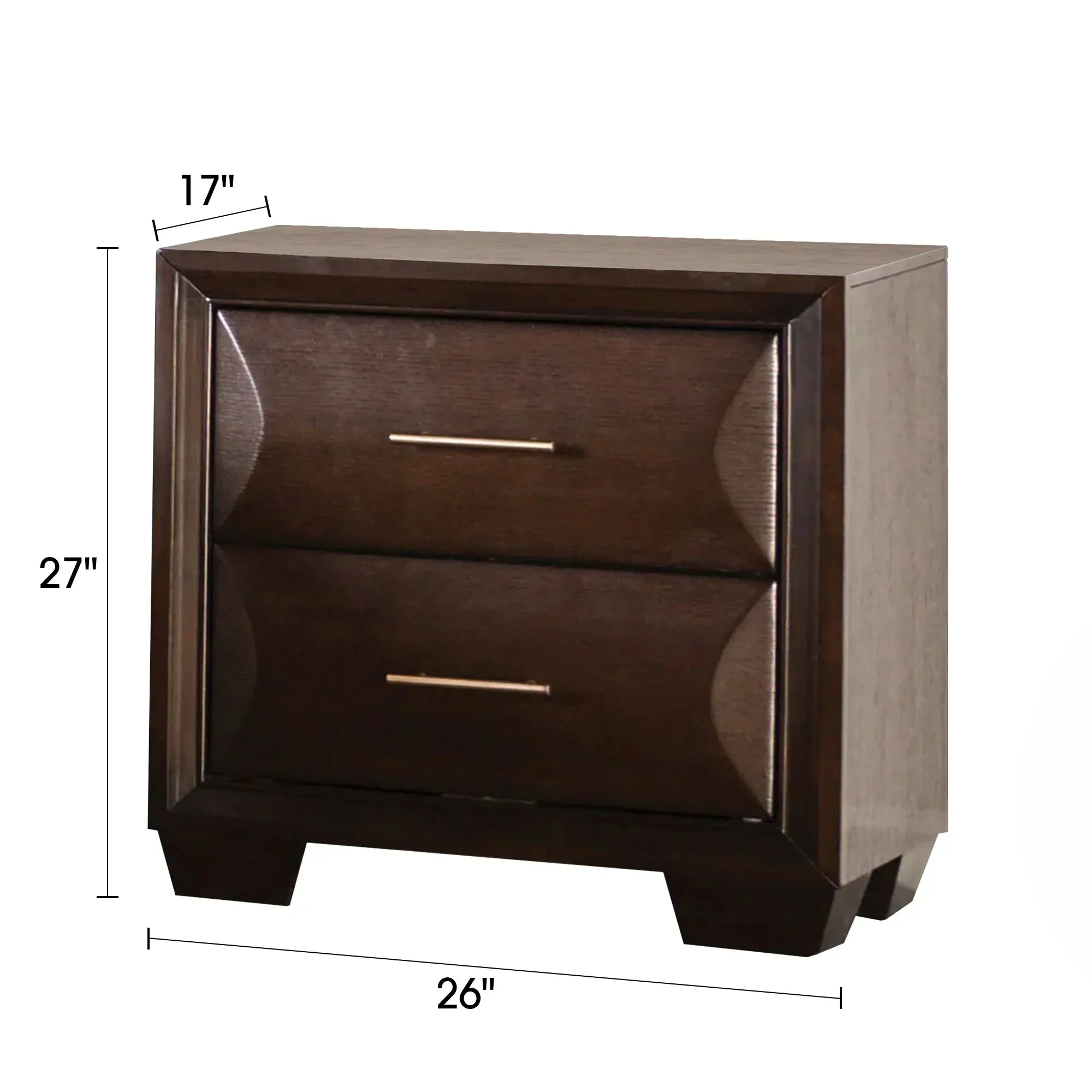 Parrot Uncle Hinwitz Transitional Solid Wood 2-Drawer Nightstand - Image 15