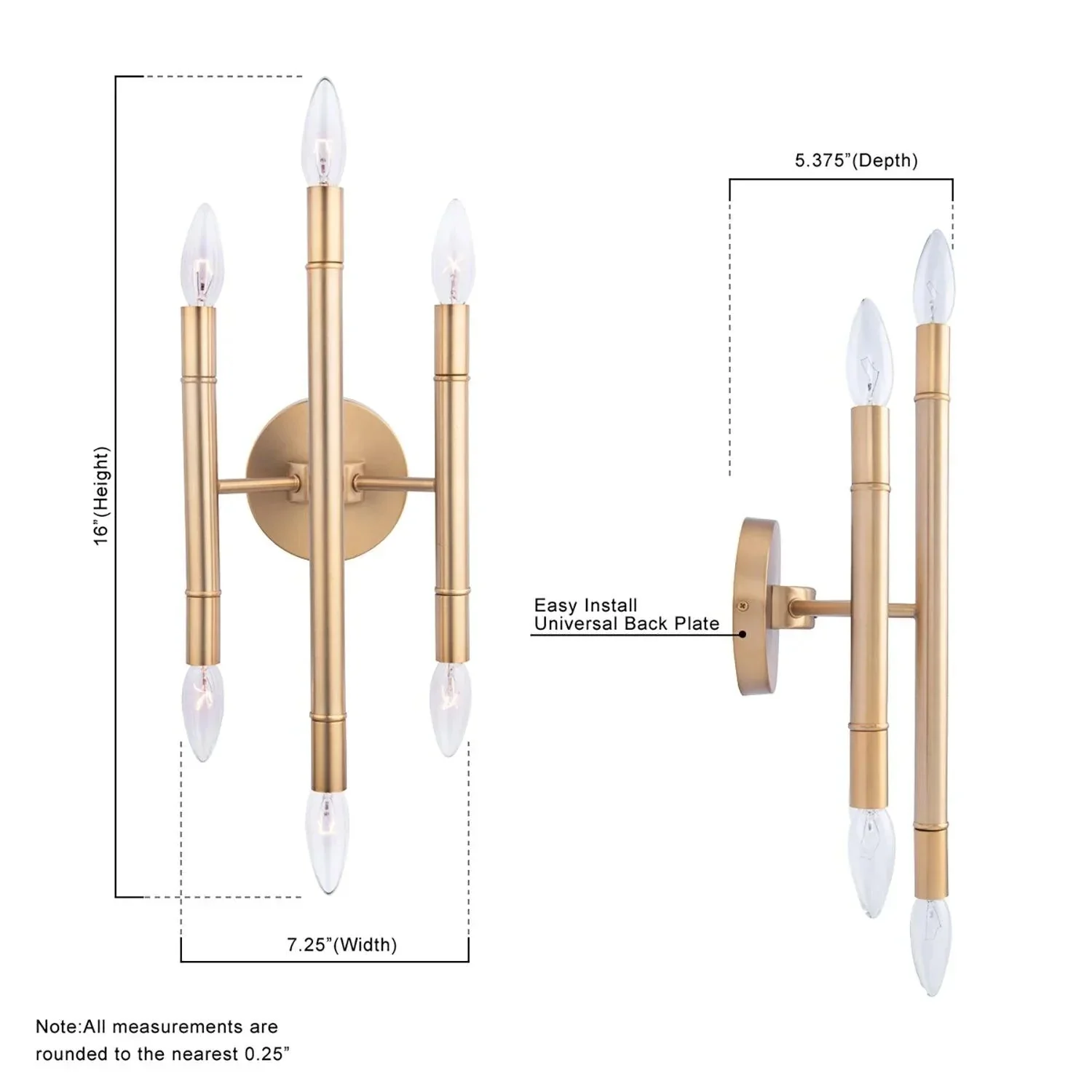 Parrot Uncle Ignis Mid-Century Modern Gold 6-Light Wall Sconce (IG803G) - Image 7