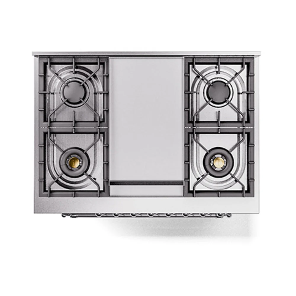 ILVE 36-Inch Nostalgie II Natural Gas Dual Fuel Range with 6 Burners and Solid Door Oven in Emerald Green with Chrome Trim (UP36FQNMPEGC) - Image 3
