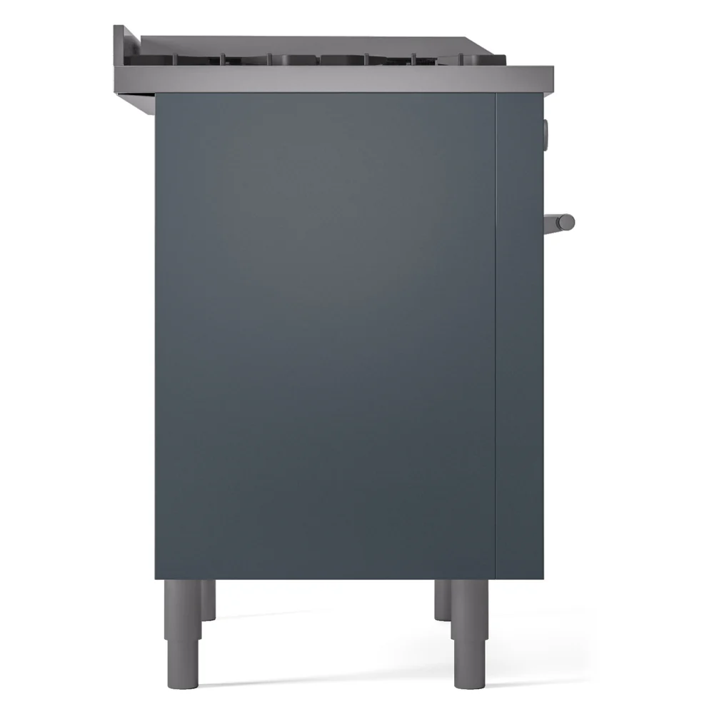 ILVE 36-Inch Professional Plus II Freestanding Propane Gas Dual Fuel Range with 6 Sealed Burner in Blue Grey (UP36FWMPBGLP) - Image 7