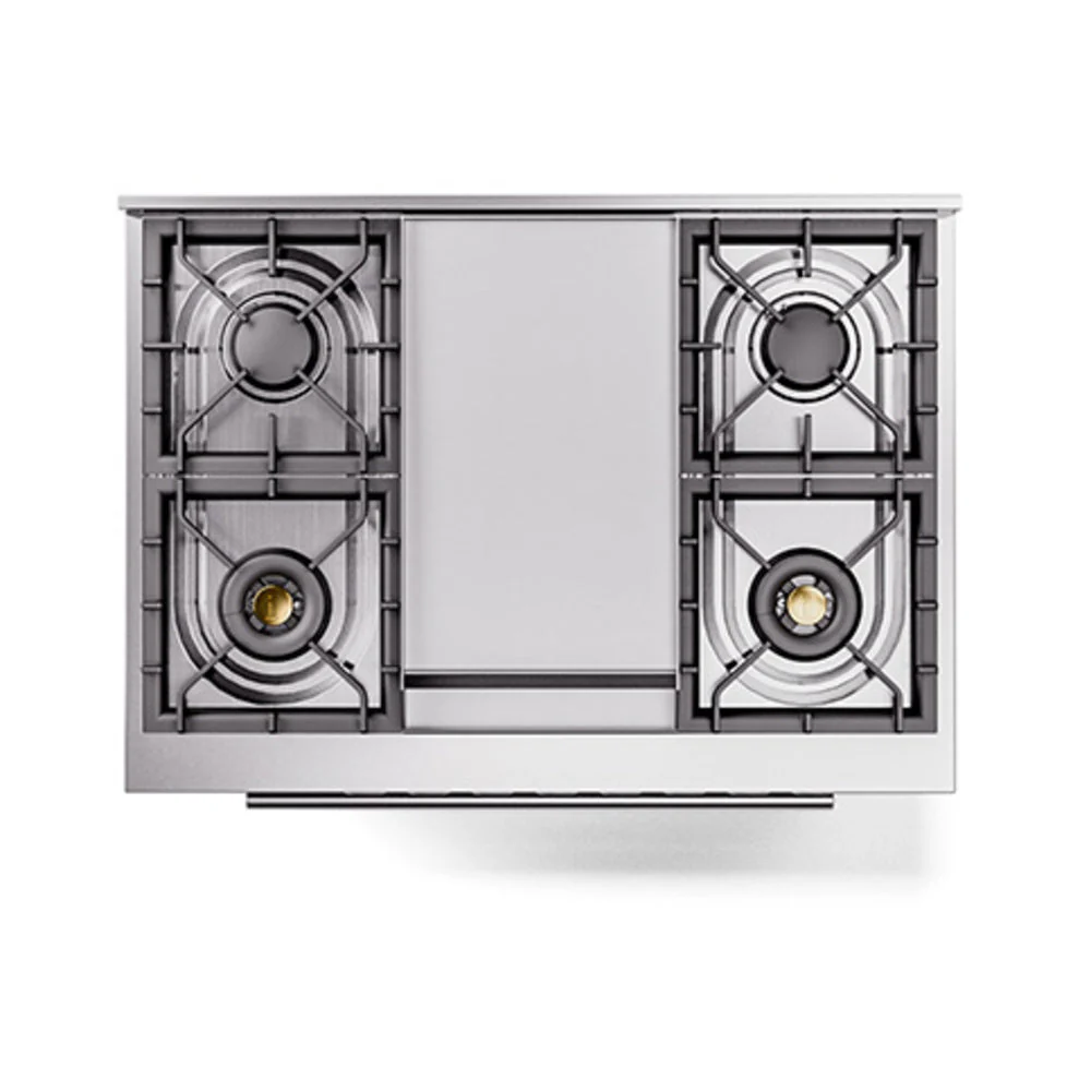 ILVE 36-Inch Professional Plus II Natural Gas Dual Fuel Range with 6 Burners and Solid Door in Glossy Black (UP36FQMPBK) - Image 3
