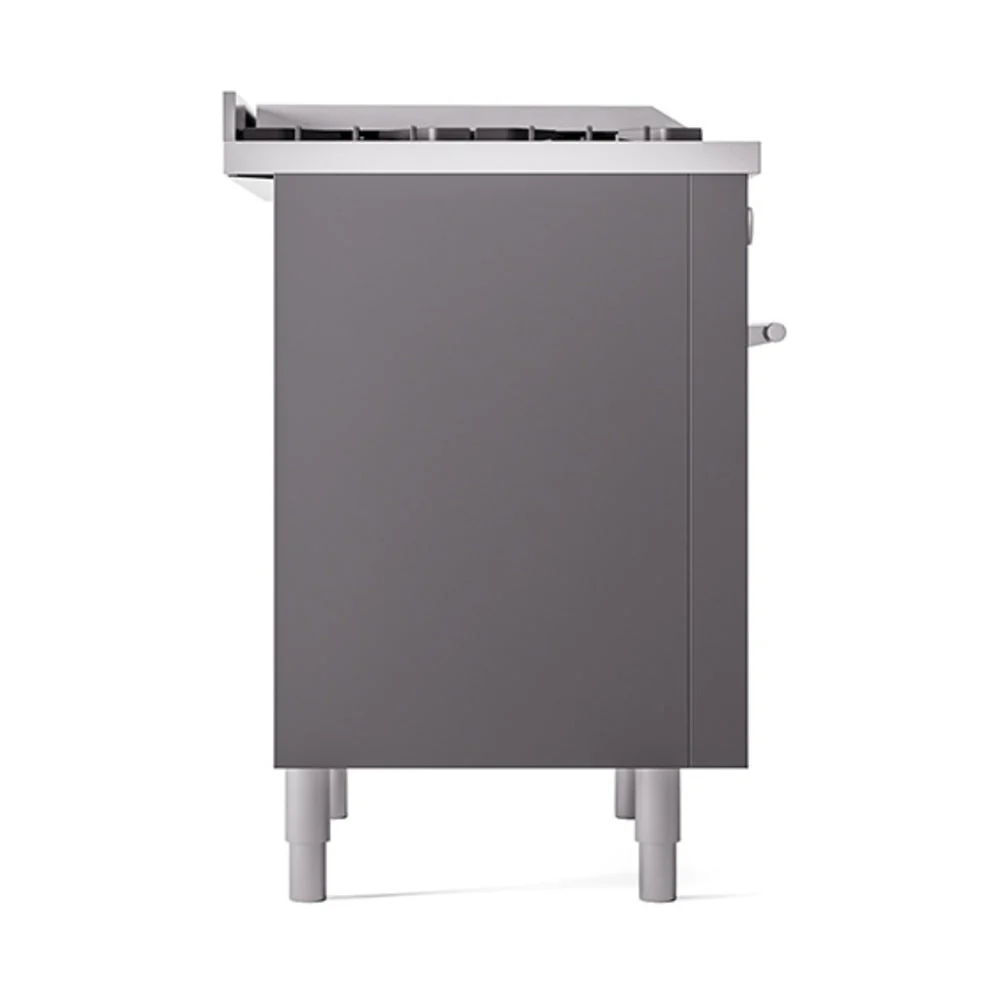 ILVE 36-Inch Professional Plus II Natural Gas Dual Fuel Range with 6 Burners and Solid Door in Matte Graphite (UP36FQMPMG) - Image 4