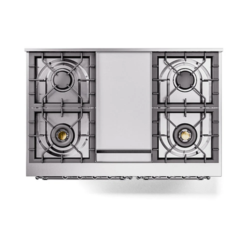 ILVE 40-Inch Nostalgie II Noblesse Natural Gas Dual Fuel Range with Solid Door Oven in Emerald Green with Chrome Trim (UND40FQNMPEGC) - Image 3