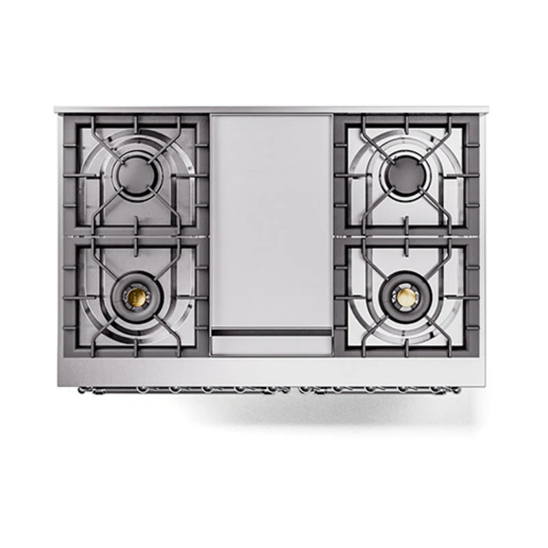 ILVE 40-Inch Nostalgie II Noblesse Natural Gas Dual Fuel Range with Solid Door Oven in Midnight Blue with Chrome Trim (UND40FQNMPMBC) - Image 3