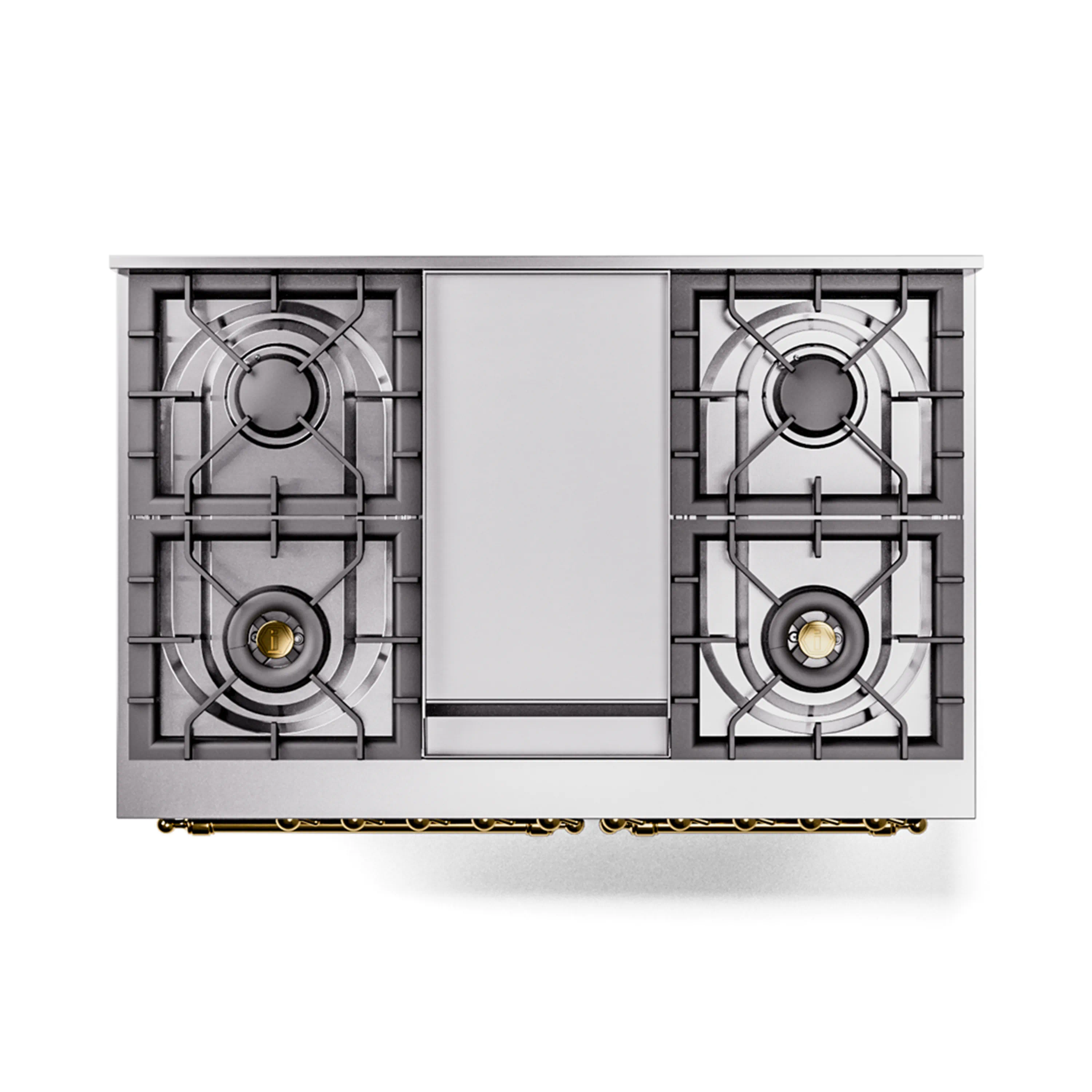 ILVE 40-Inch Nostalgie II Noblesse Natural Gas Dual Fuel Range with Triple Glass Door Oven in Emerald Green with Brass Trim (UND40FNMPEGG) - Image 4