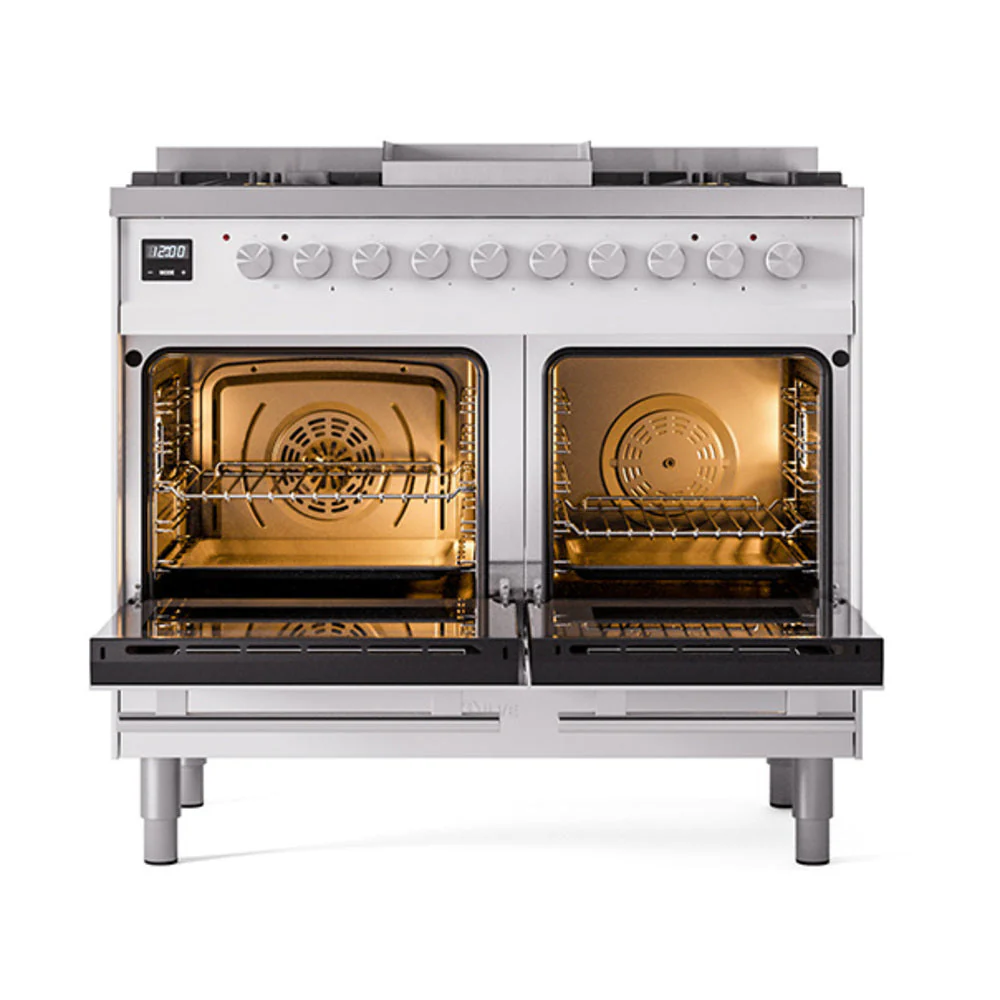 ILVE 40-inch Professional Plus II Natural Gas Dual Fuel Range with Solid Door Oven in Custom RAL (UPD40FQMPRA) - Image 2