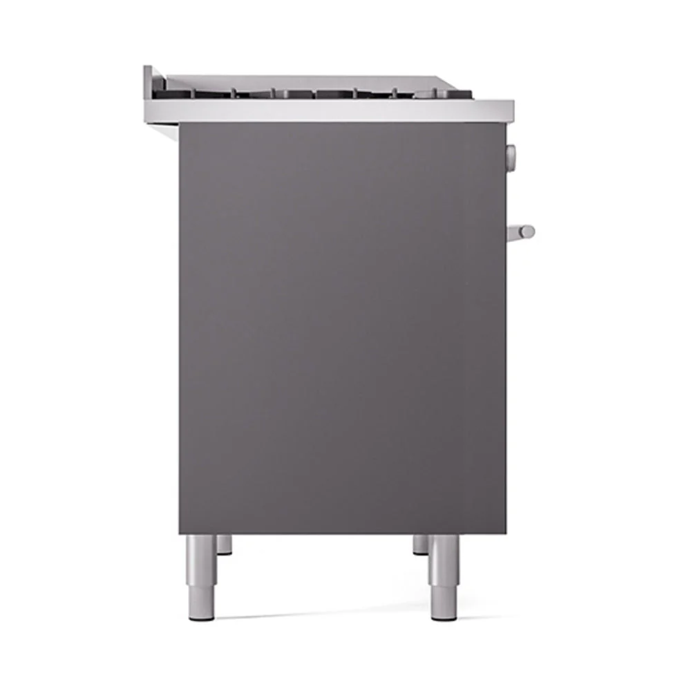 ILVE 40-inch Professional Plus II Natural Gas Dual Fuel Range with Solid Door Oven in Matte Graphite (UPD40FQMPMG) - Image 4