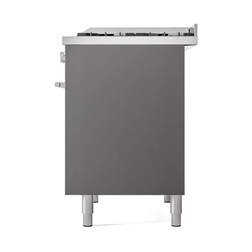 ILVE 40-inch Professional Plus II Natural Gas Dual Fuel Range with Solid Door Oven in Matte Graphite (UPD40FQMPMG) - Image 5