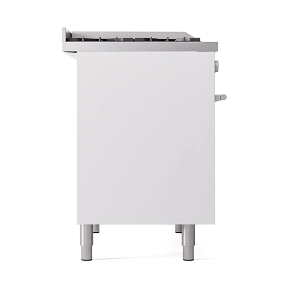 ILVE 40-inch Professional Plus II Natural Gas Dual Fuel Range with Solid Door Oven in White (UPD40FQMPWH) - Image 4