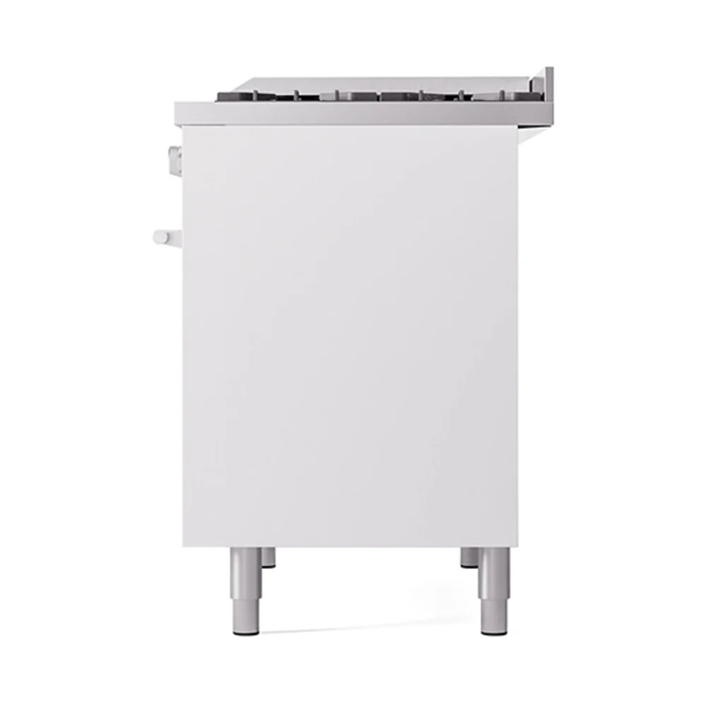ILVE 40-inch Professional Plus II Natural Gas Dual Fuel Range with Solid Door Oven in White (UPD40FQMPWH) - Image 5