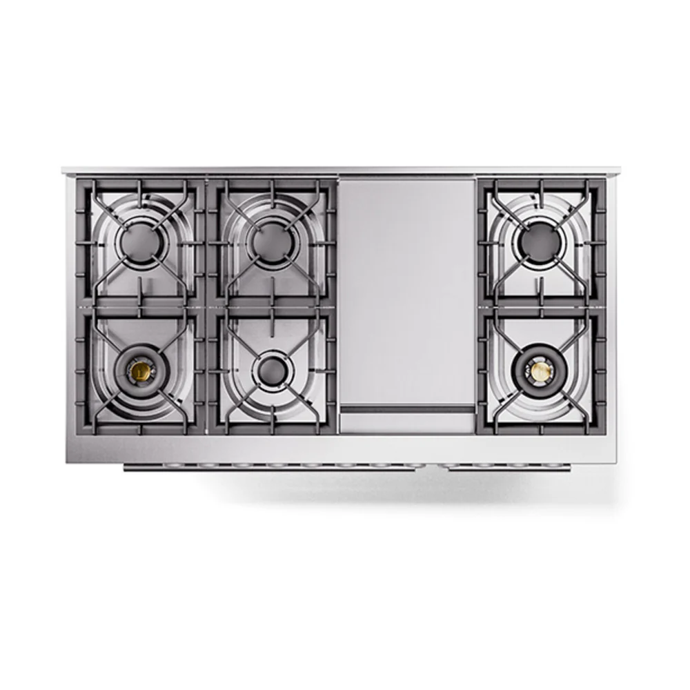 ILVE 48-inch Professional Plus II Natural Gas Dual Fuel Range with 8 Burners, Griddle, and Solid Door Oven in Stainless Steel (UP48FQMPSS) - Image 3