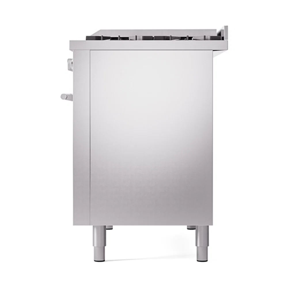 ILVE 48-inch Professional Plus II Natural Gas Dual Fuel Range with 8 Burners, Griddle, and Solid Door Oven in Stainless Steel (UP48FQMPSS) - Image 5