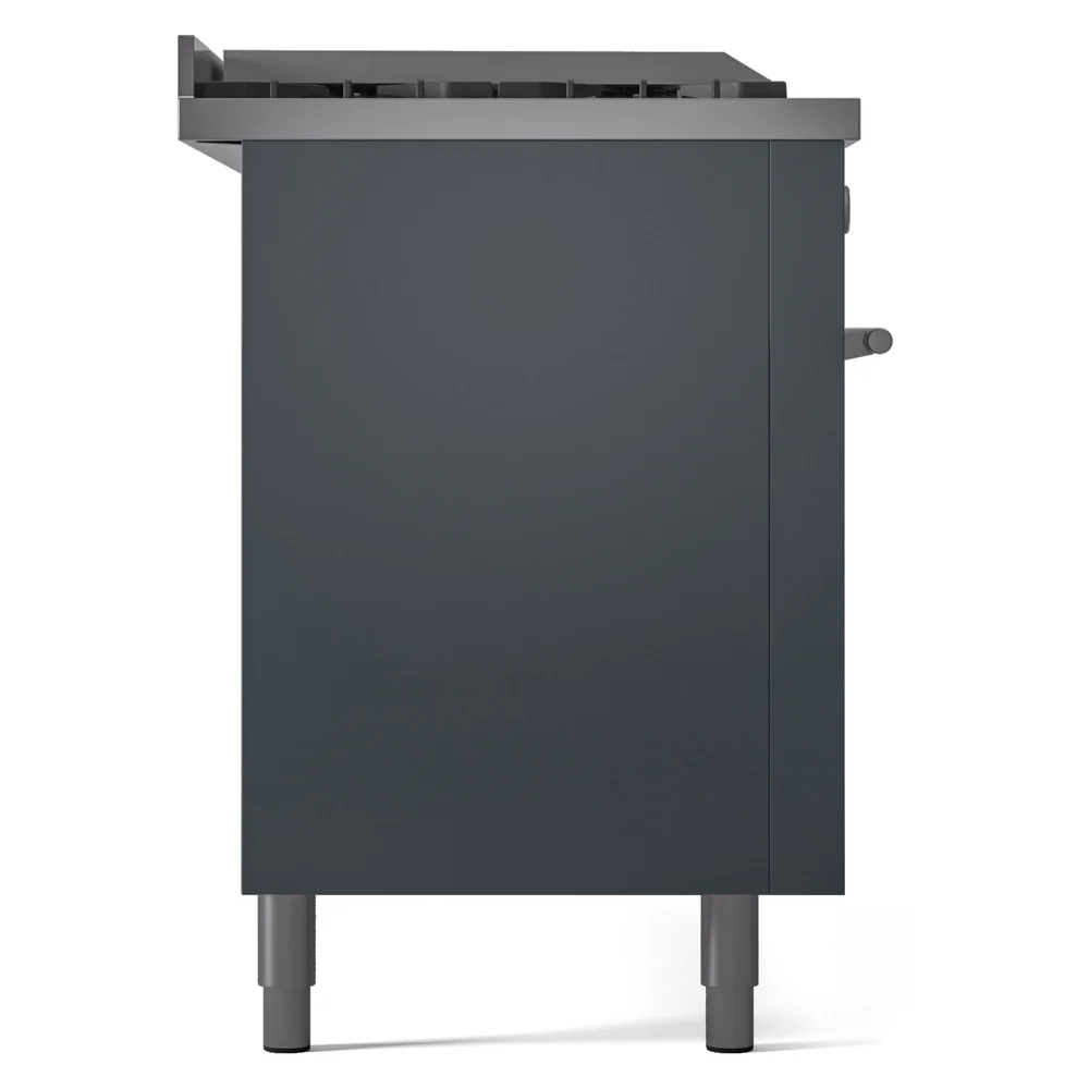 ILVE Professional Plus II 60-Inch Propane Gas Dual Fuel Range with 7 Burners, Griddle, & French Top with Triple Glass Door Oven in Blue Grey (UP60FSWMPBGLP) - Image 9