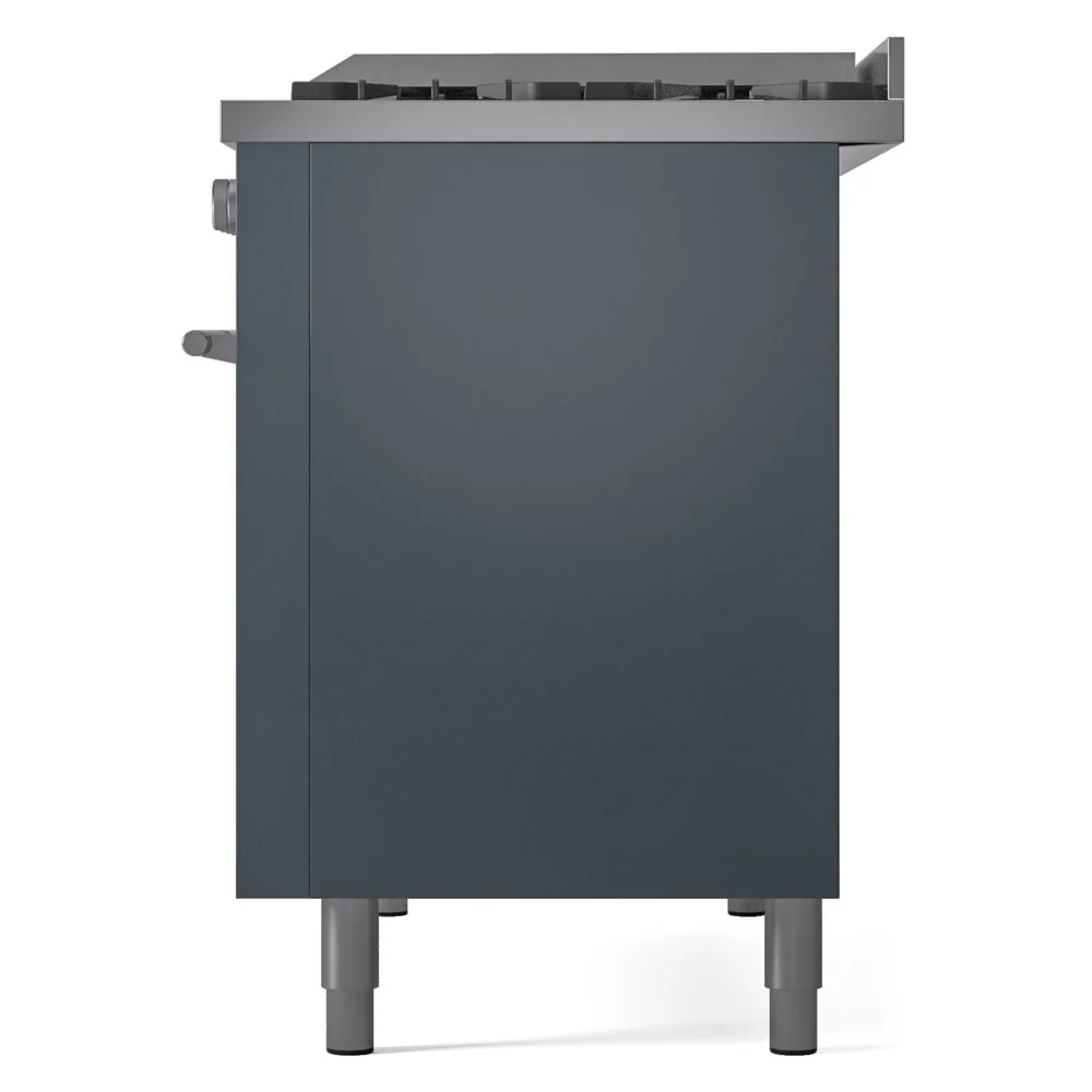 ILVE 48-Inch Professional Plus II Freestanding Propane Gas Dual Fuel Range with 8 Sealed Burner in Blue Grey (UP48FWMPBGLP) - Image 10
