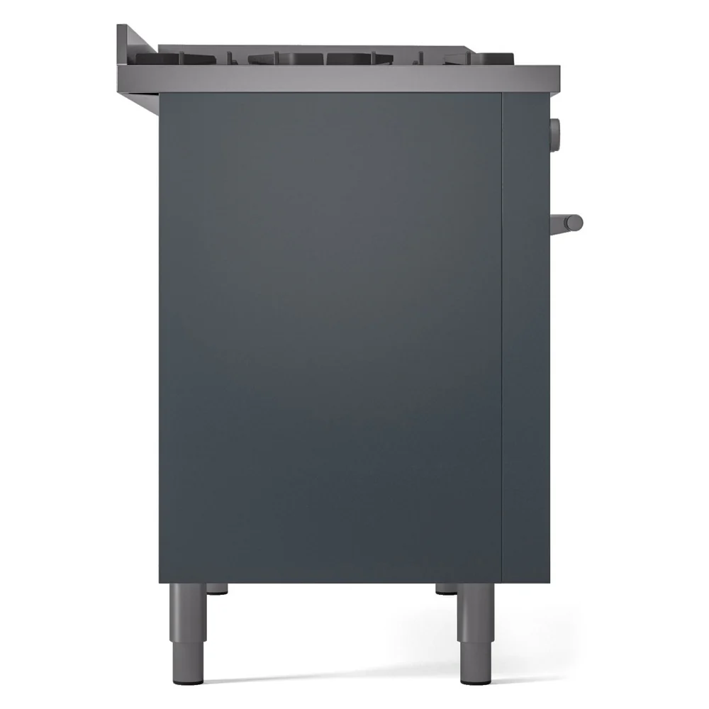 ILVE 48-Inch Professional Plus II Freestanding Propane Gas Dual Fuel Range with 8 Sealed Burner in Blue Grey (UP48FWMPBGLP) - Image 9
