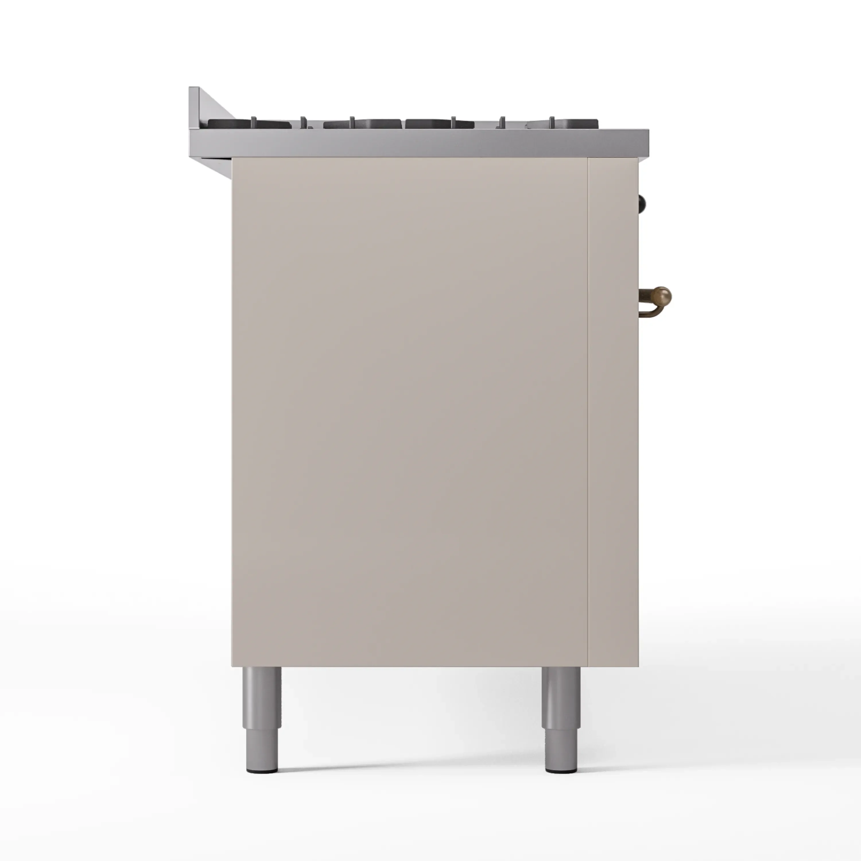 ILVE 60-Inch Nostalgie II Natural Gas Dual Fuel Range with 9 Burners, Griddle and Triple Glass Door Oven in Antique White with Bronze Trim (UP60FNMPAWB) - Image 10